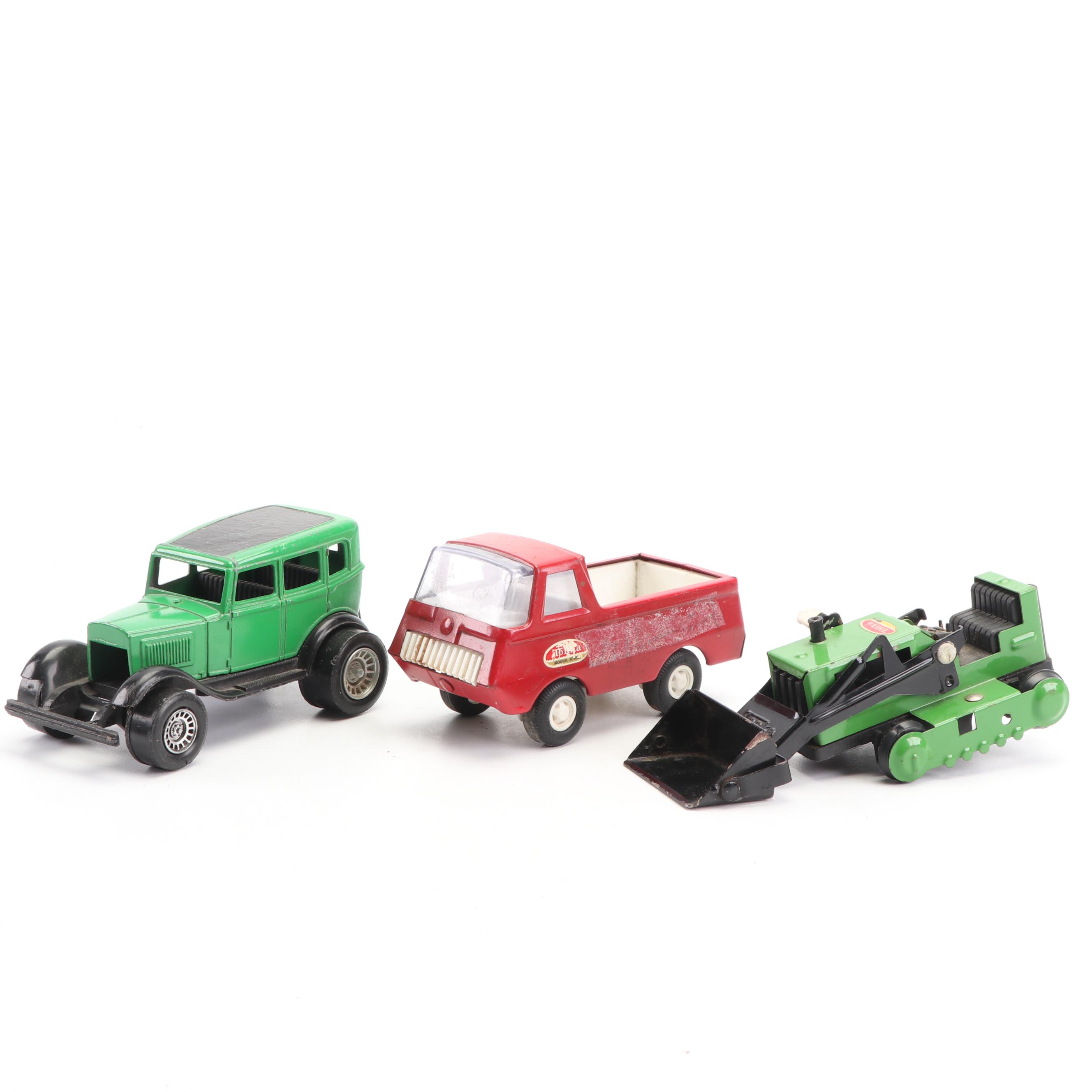 Mid Century ERTL International Harvester Backhoe Truck and Tonka Trucks