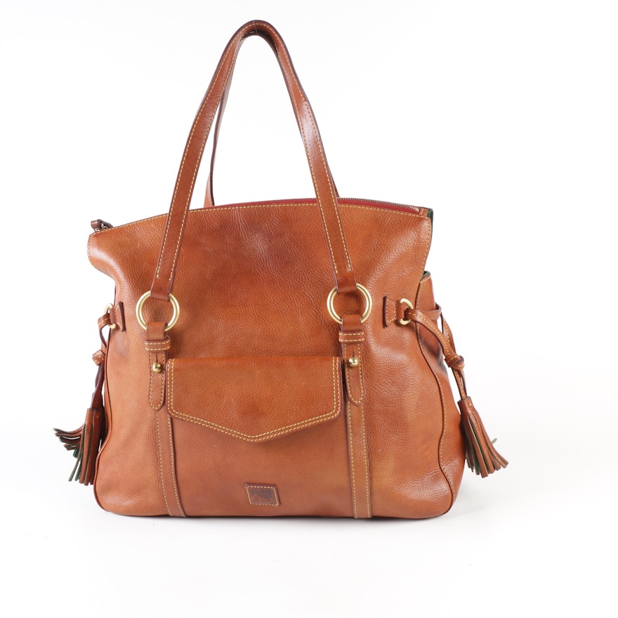 Dooney & Bourke Cognac Brown Leather Satchel