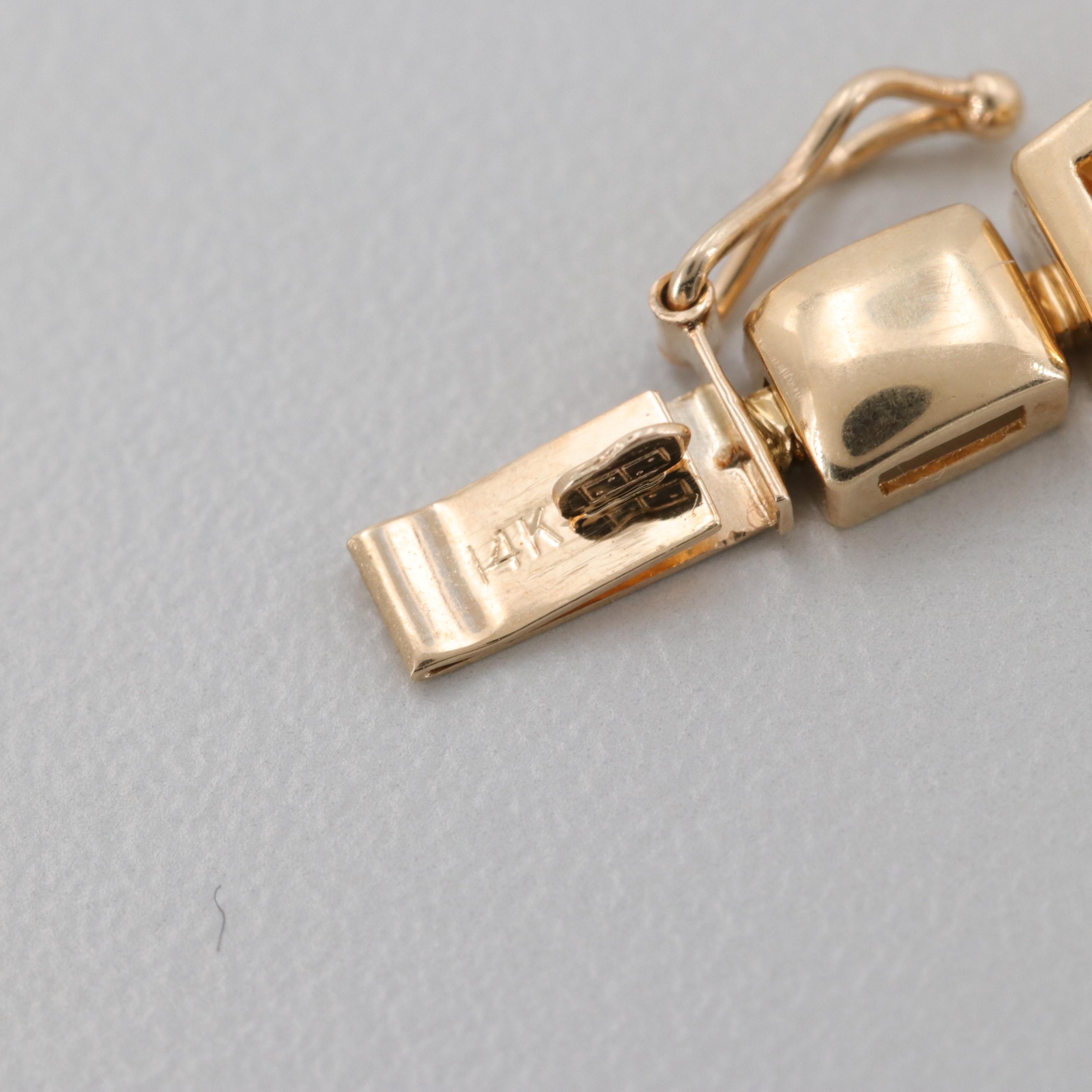 14K Yellow Gold Multicolored Gemstone Bracelet