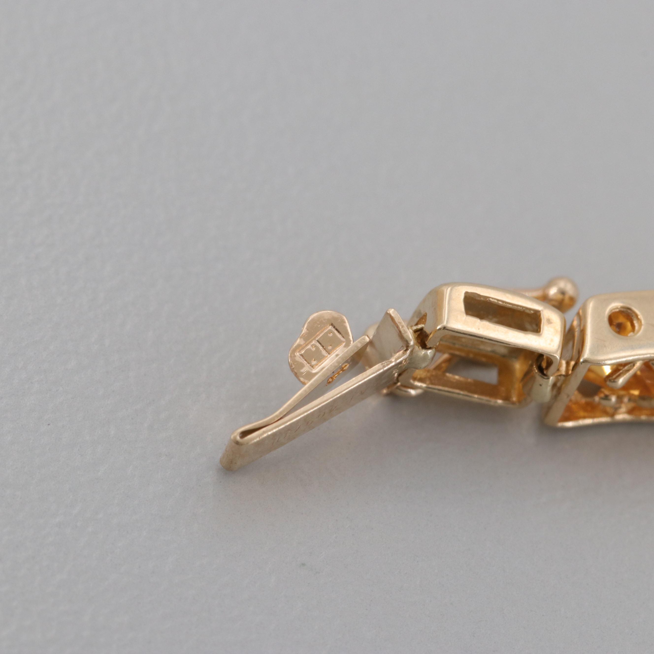 14K Yellow Gold Multicolored Gemstone Bracelet