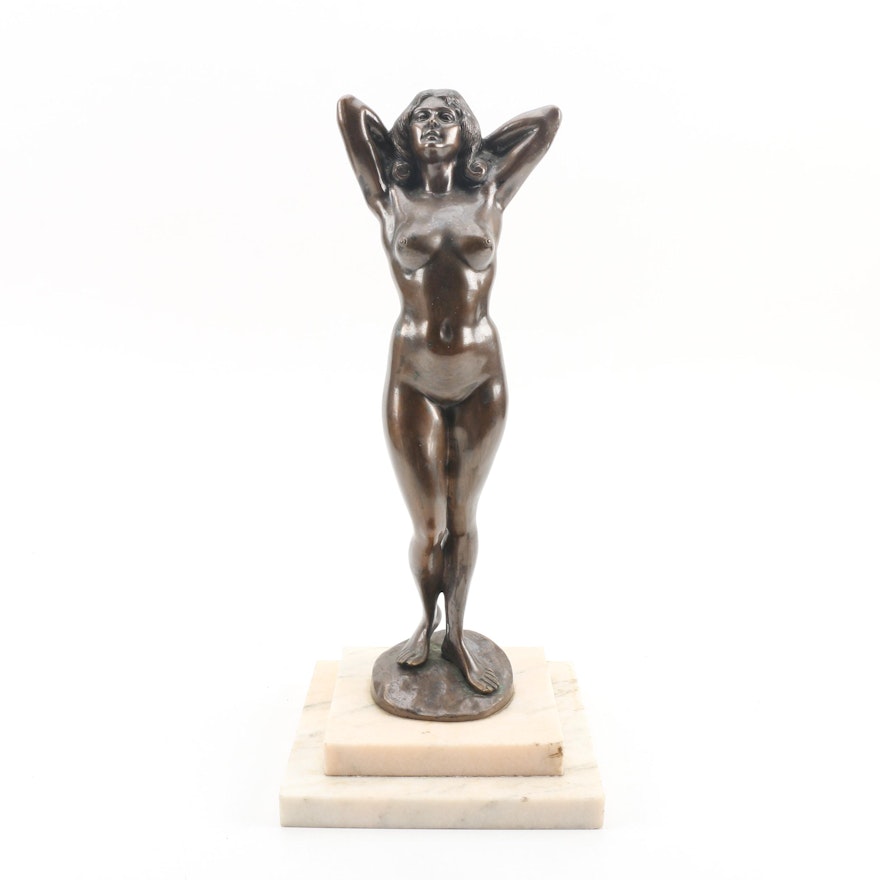 Gyula Maugsch Female Nude Bronze Sculpture