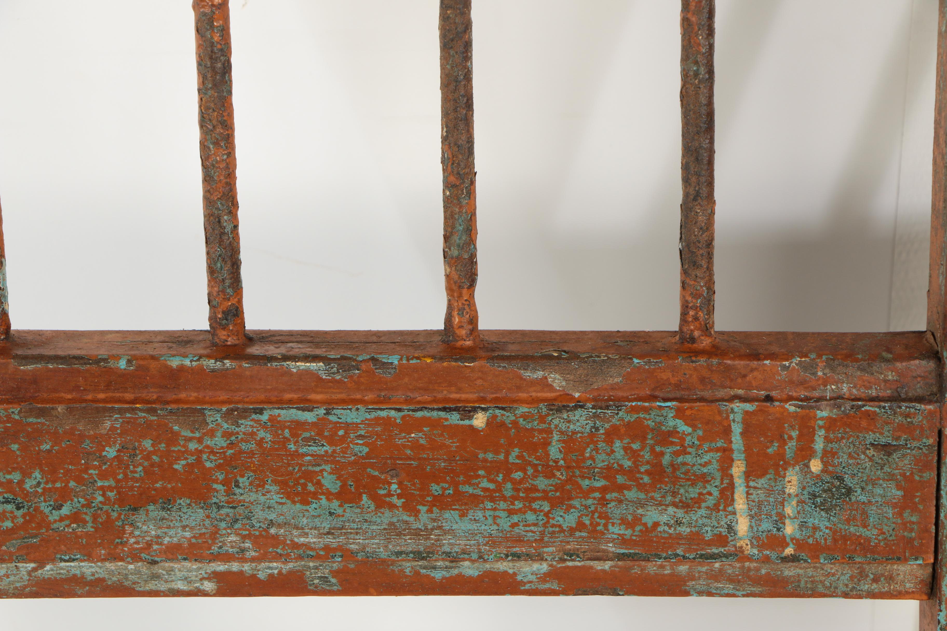 Reclaimed Indian Hardwood French Doors with Iron Security Bars, 20th Century