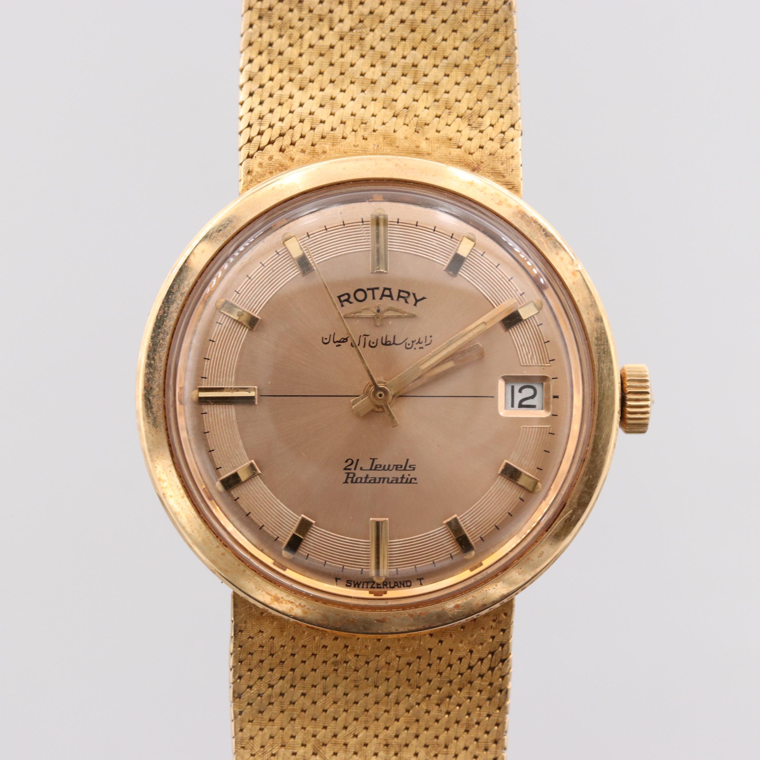 Vintage Rotary 18K Yellow Gold Automatic Watch
