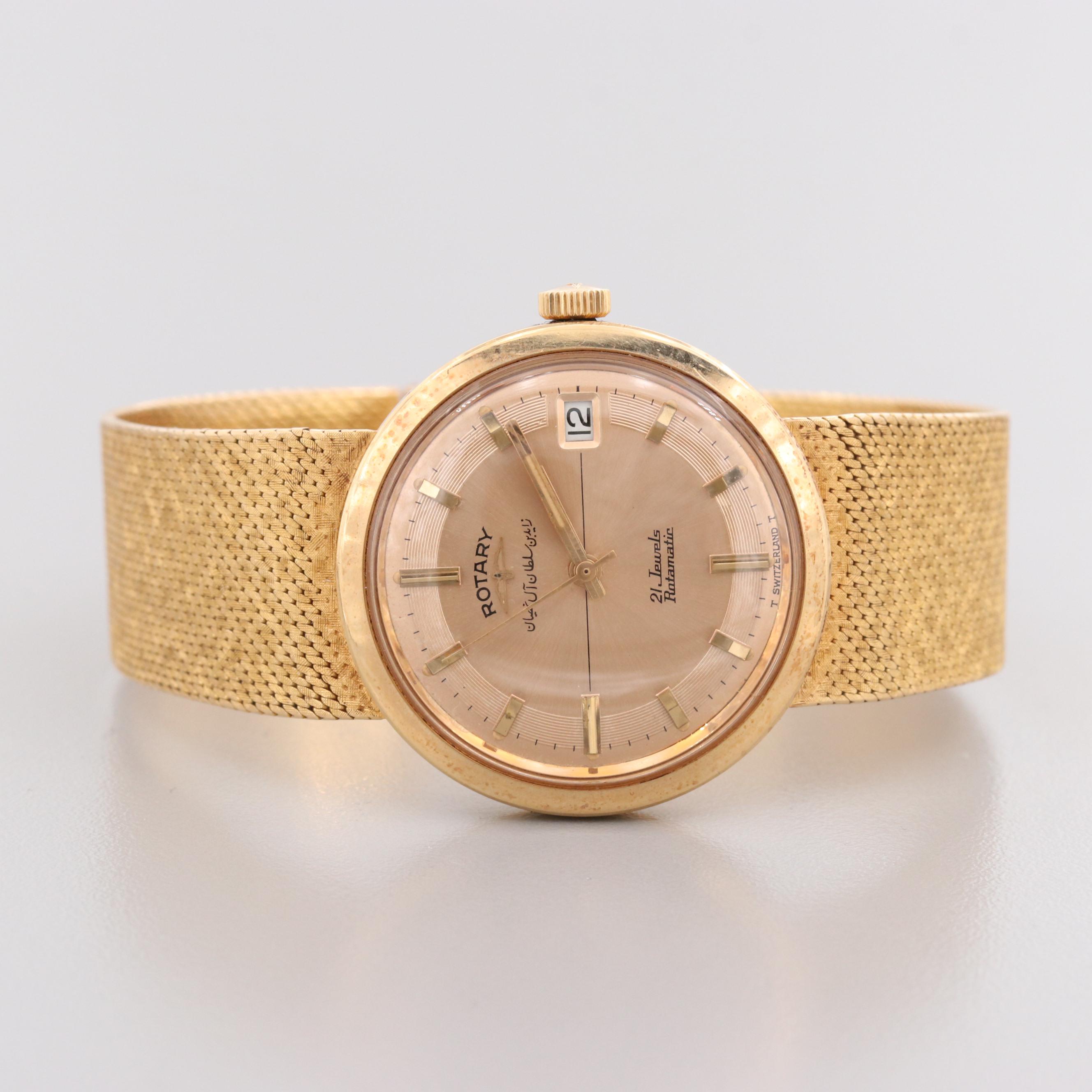 Vintage Rotary 18K Yellow Gold Automatic Watch