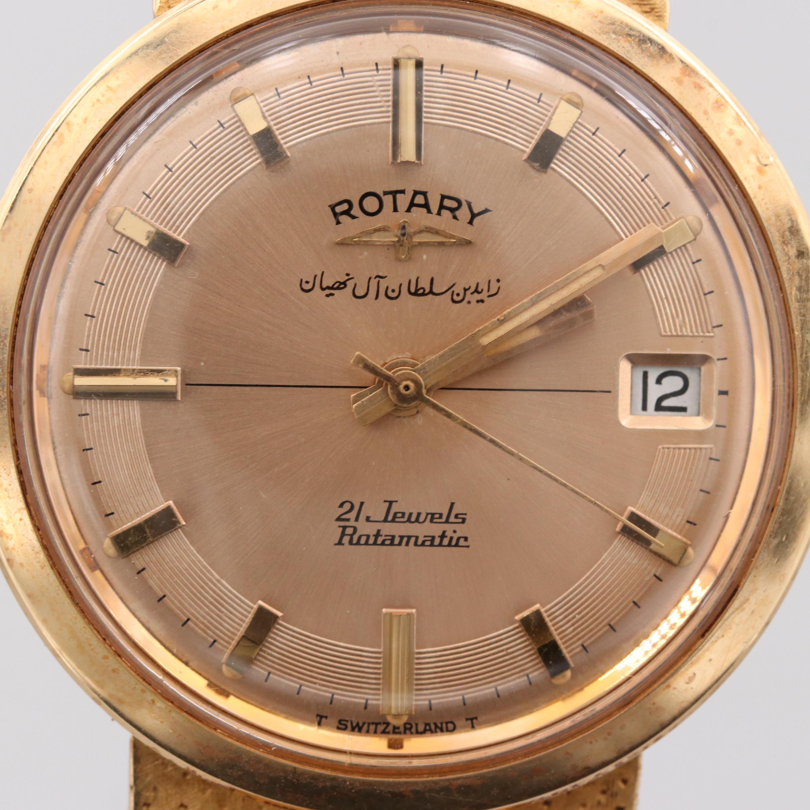 Vintage Rotary 18K Yellow Gold Automatic Watch