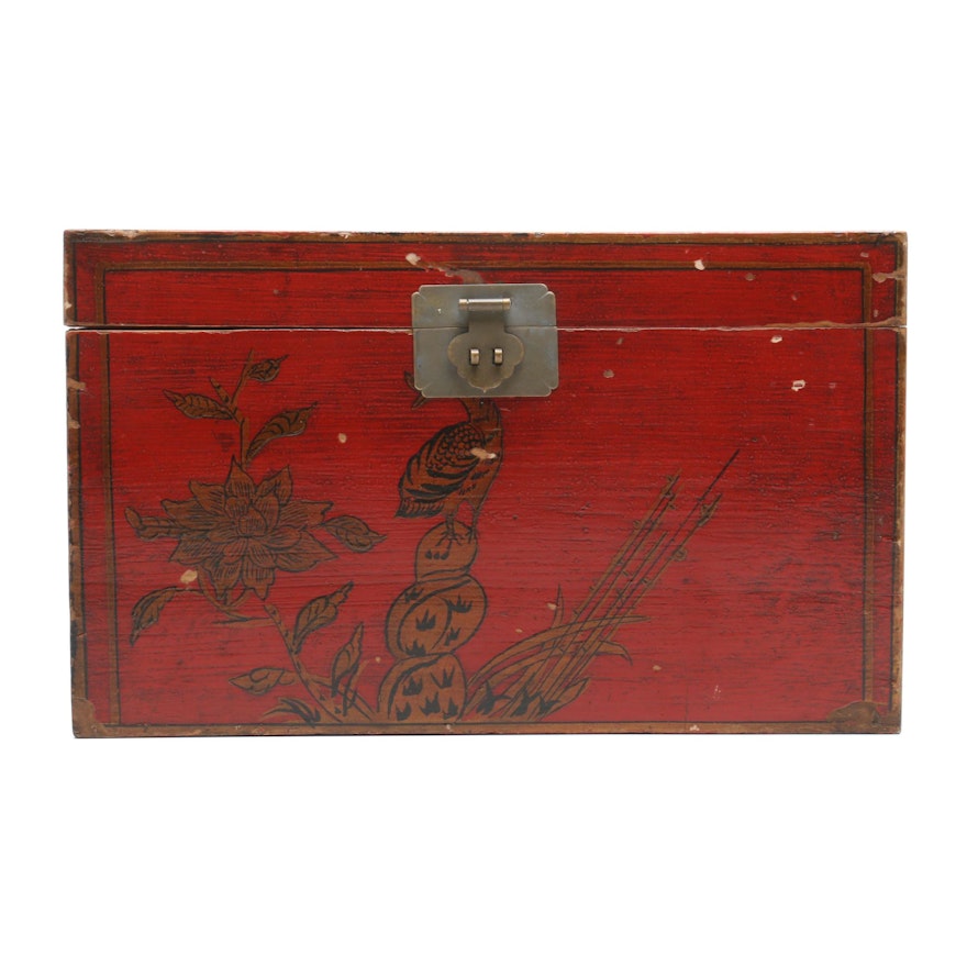 Chinese Painted Wooden Decorative Box