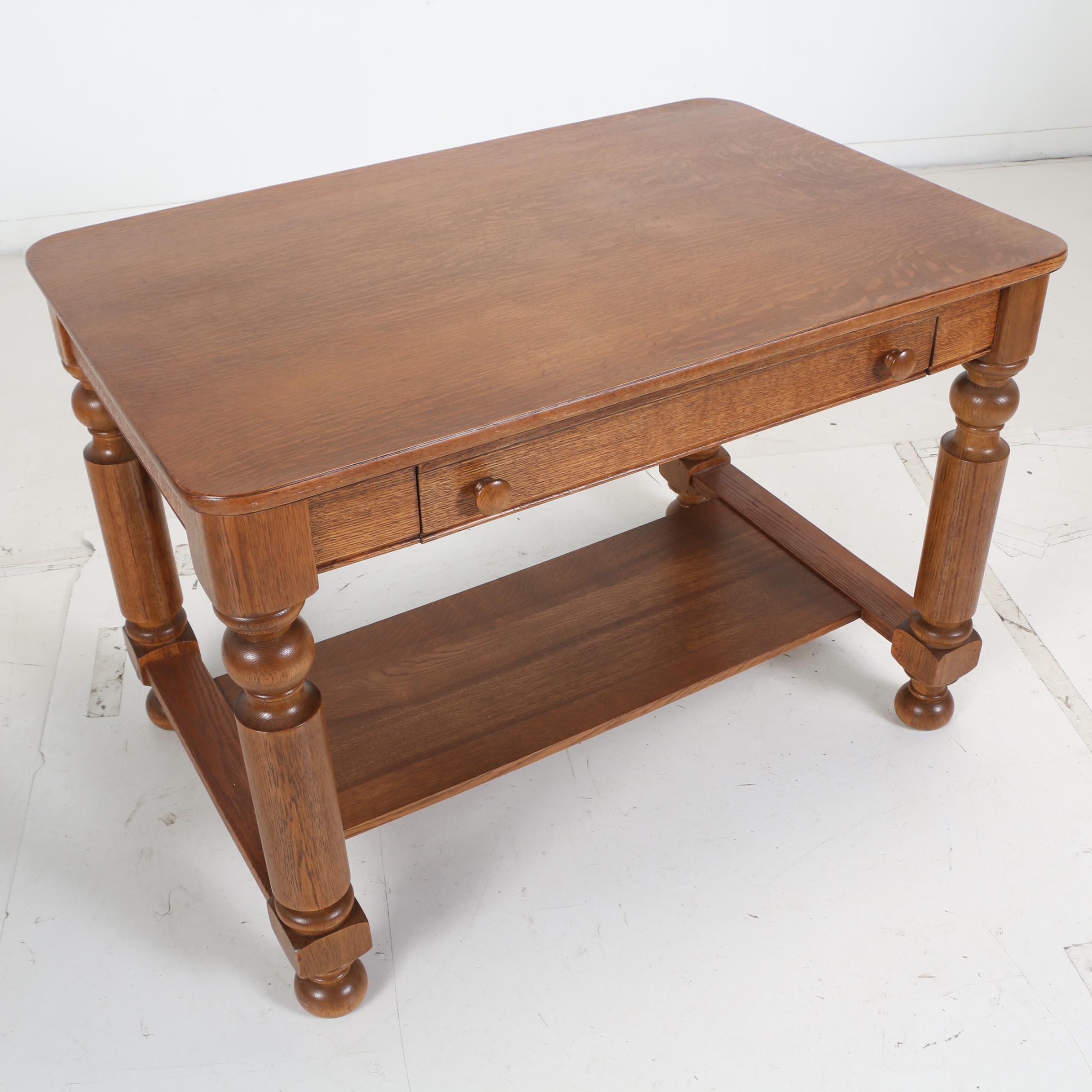 Oak "Cadillac Desk-Table" by Cadillac Cabinet Co. of Detroit, Early 20th Century