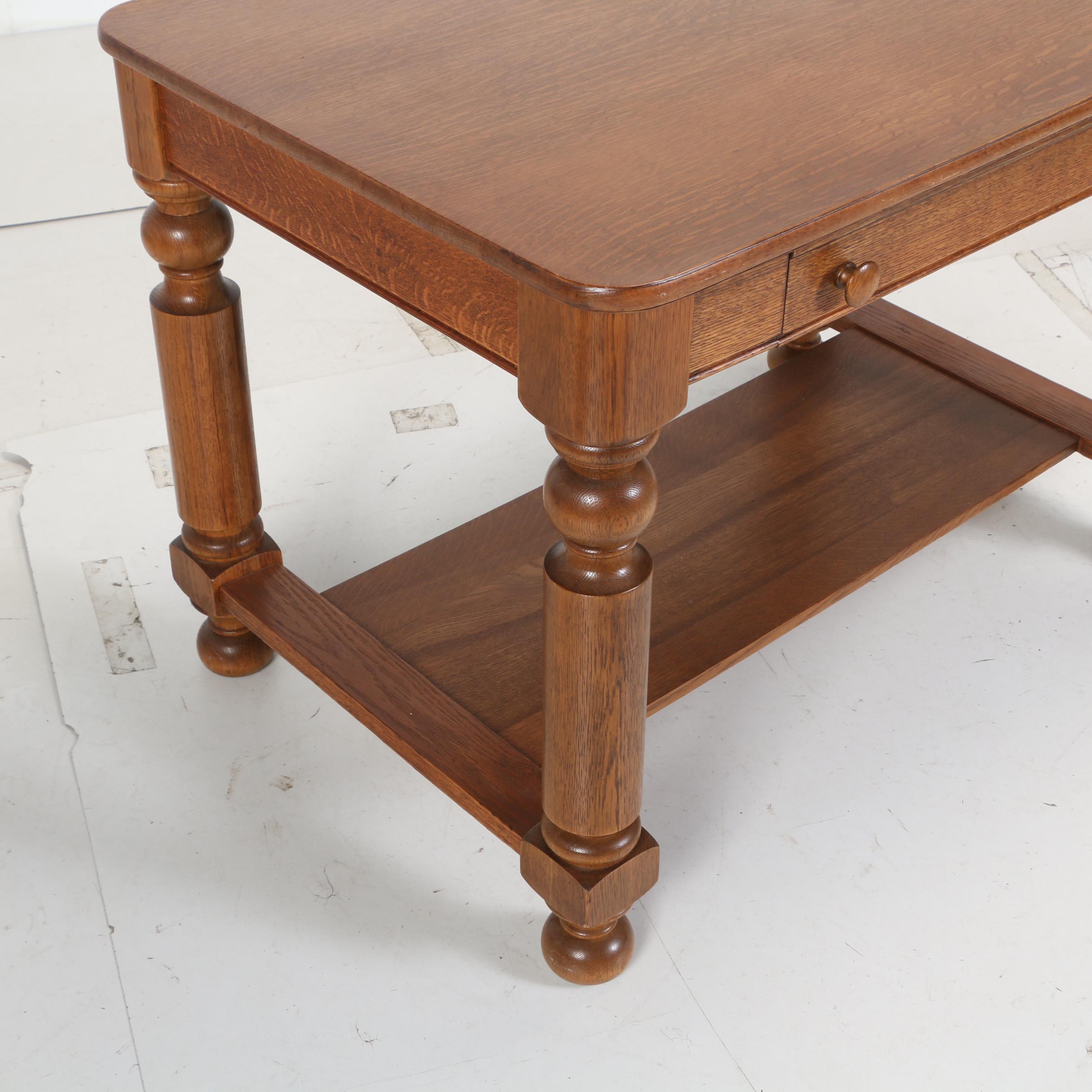 Oak "Cadillac Desk-Table" by Cadillac Cabinet Co. of Detroit, Early 20th Century
