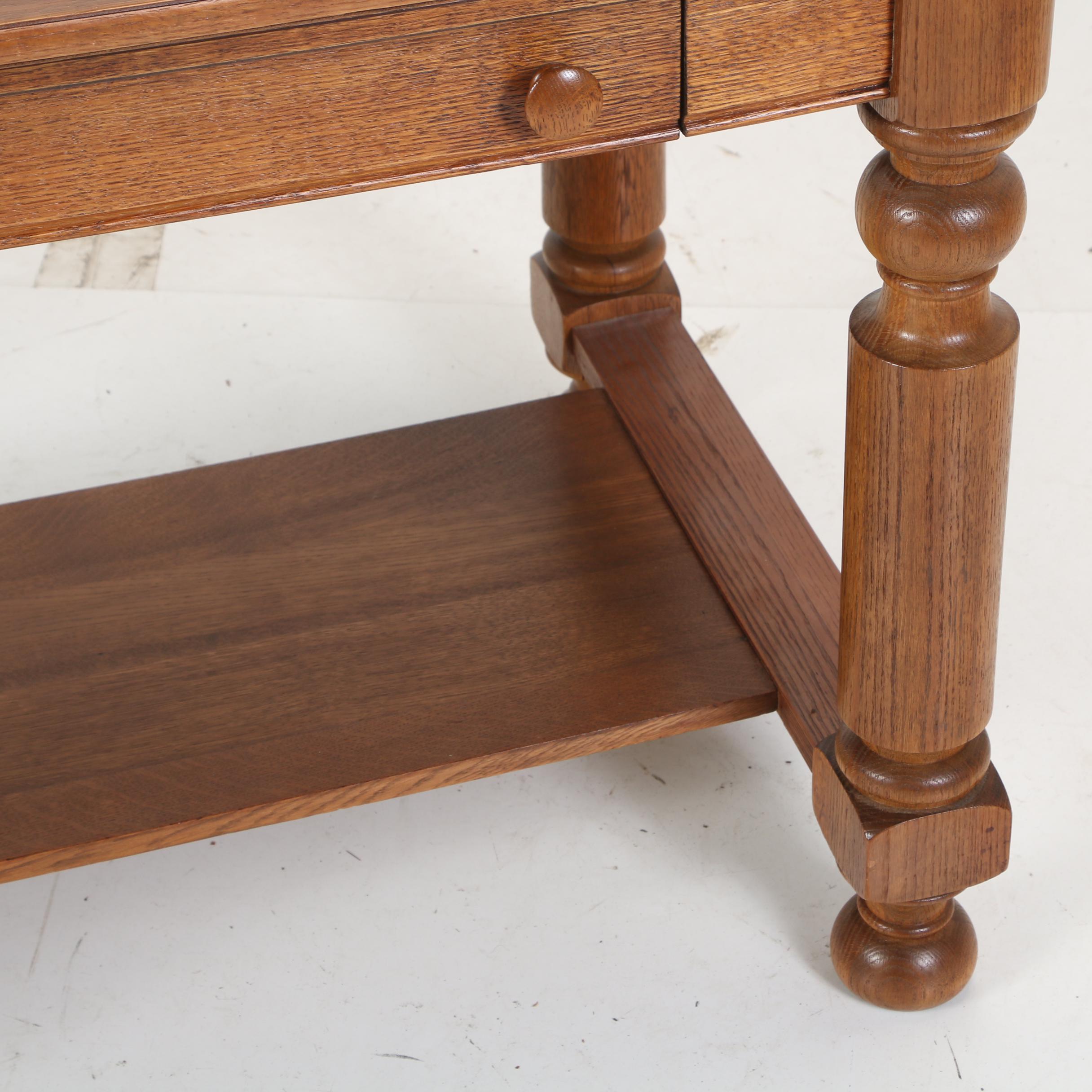 Oak "Cadillac Desk-Table" by Cadillac Cabinet Co. of Detroit, Early 20th Century