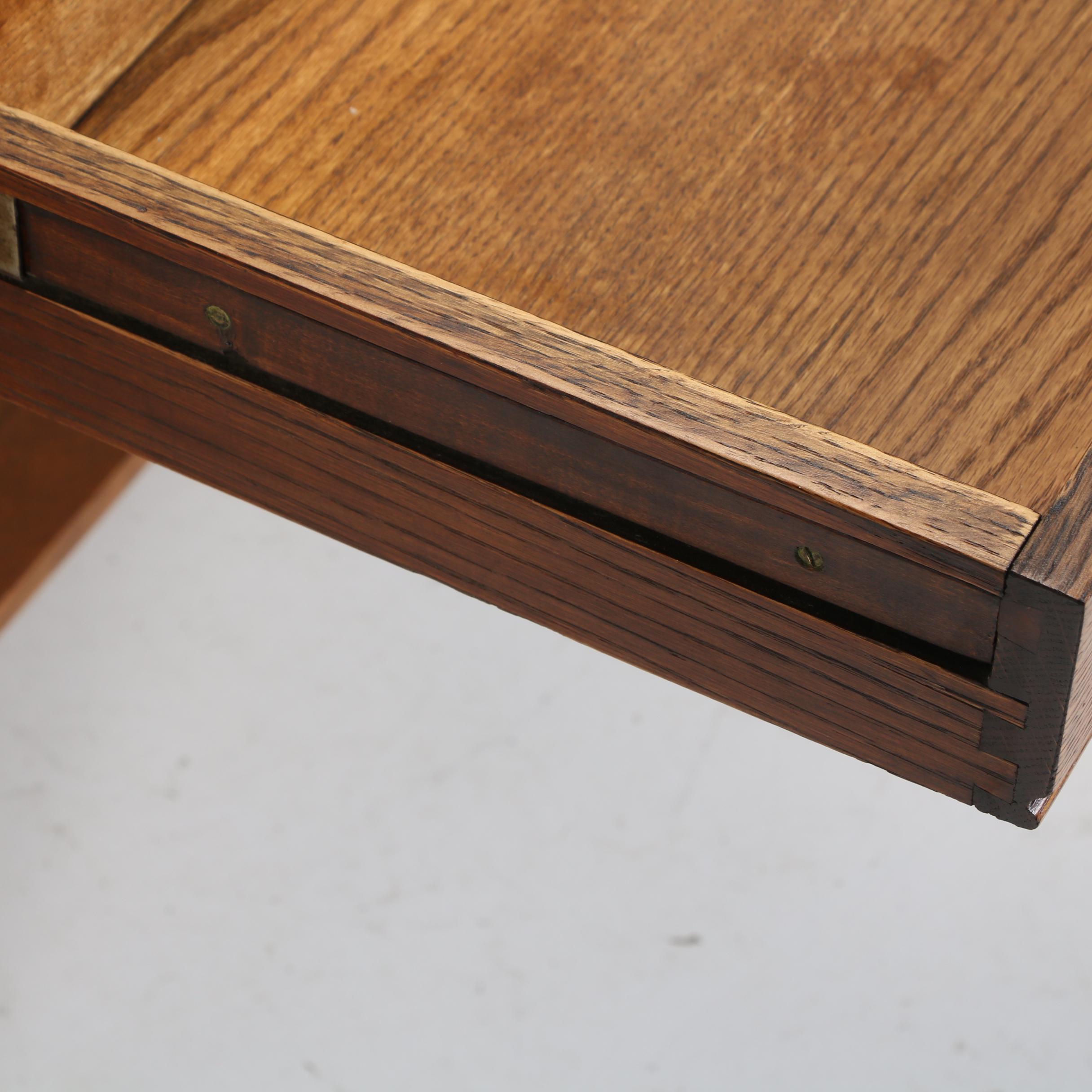 Oak "Cadillac Desk-Table" by Cadillac Cabinet Co. of Detroit, Early 20th Century