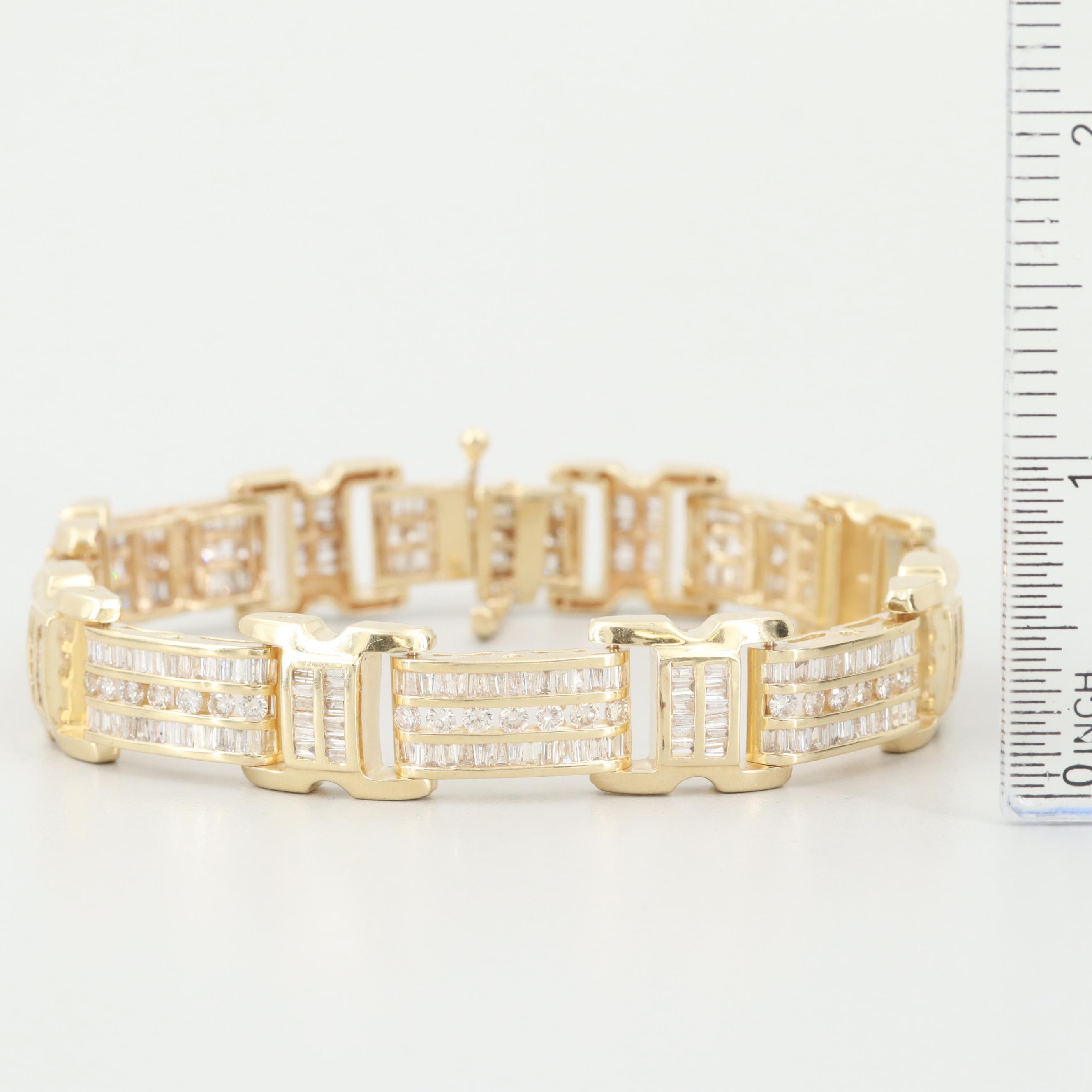 14K Yellow Gold 7.51 CTW Diamond Bracelet
