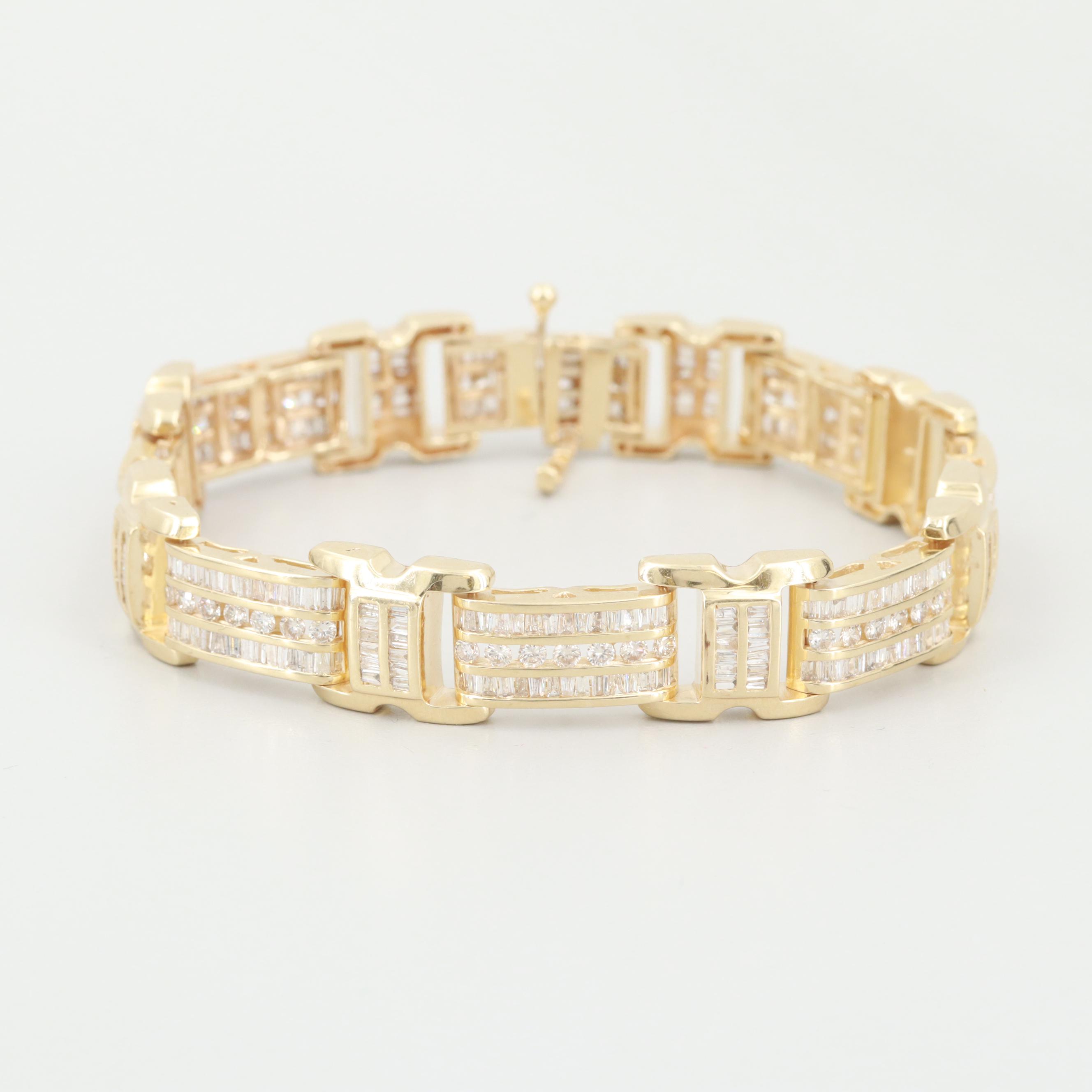 14K Yellow Gold 7.51 CTW Diamond Bracelet