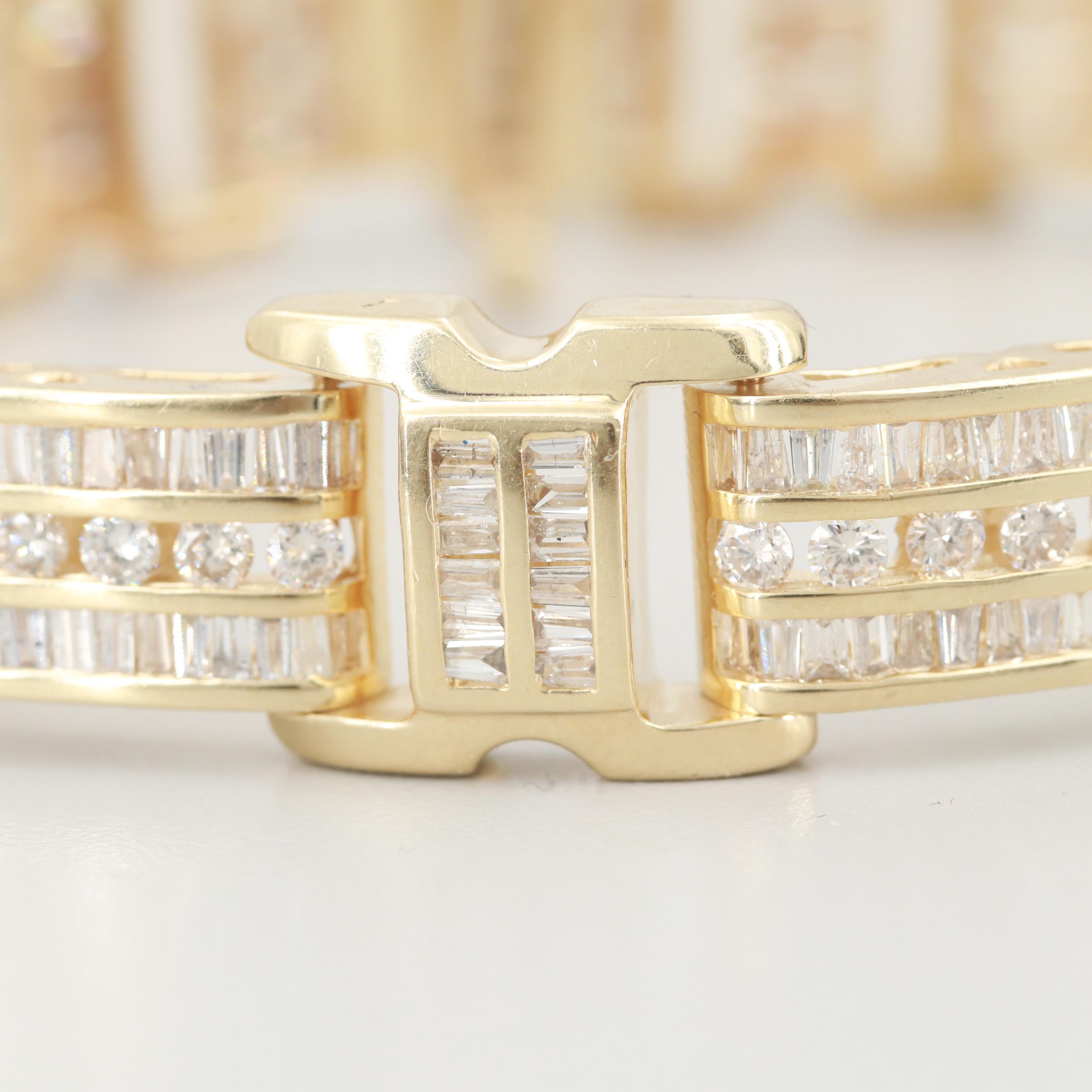 14K Yellow Gold 7.51 CTW Diamond Bracelet