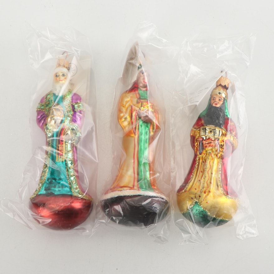 Limited Edition Christopher Radko Three Wise Men Glass Ornaments