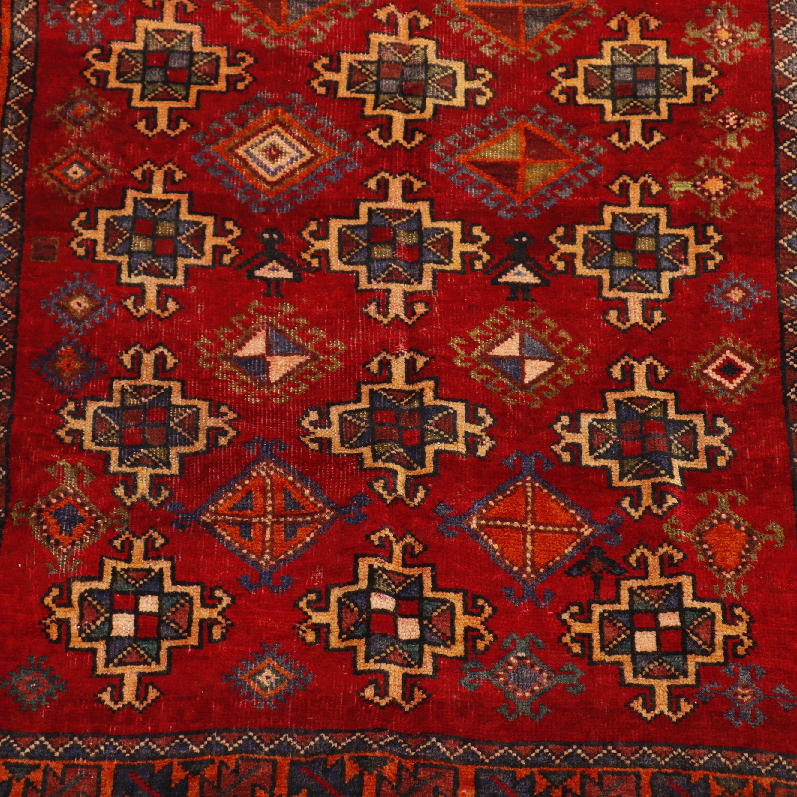 Hand-Knotted Persian Kurd Wool Area Rug