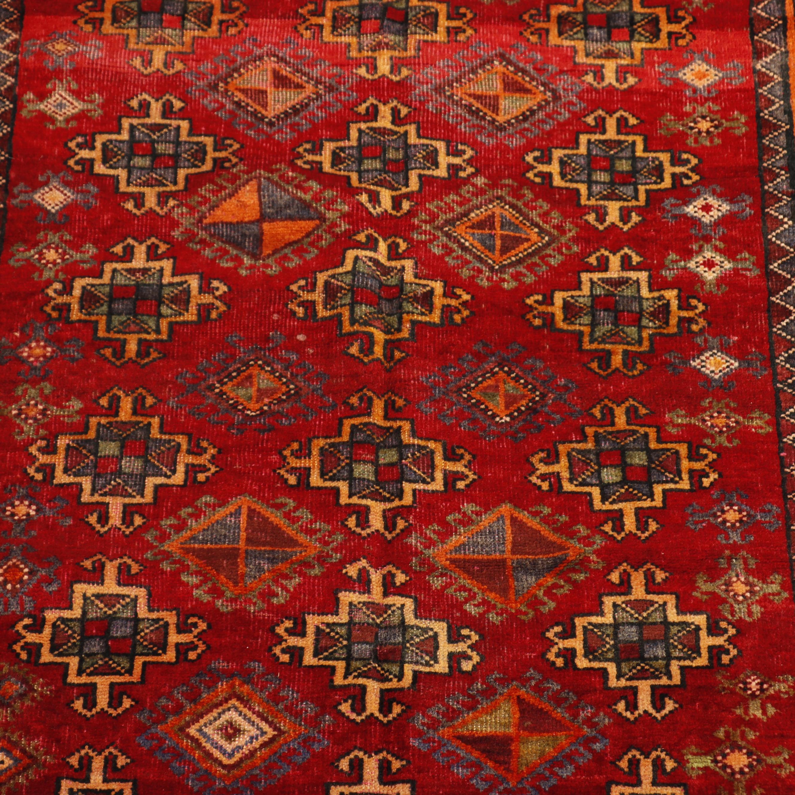 Hand-Knotted Persian Kurd Wool Area Rug