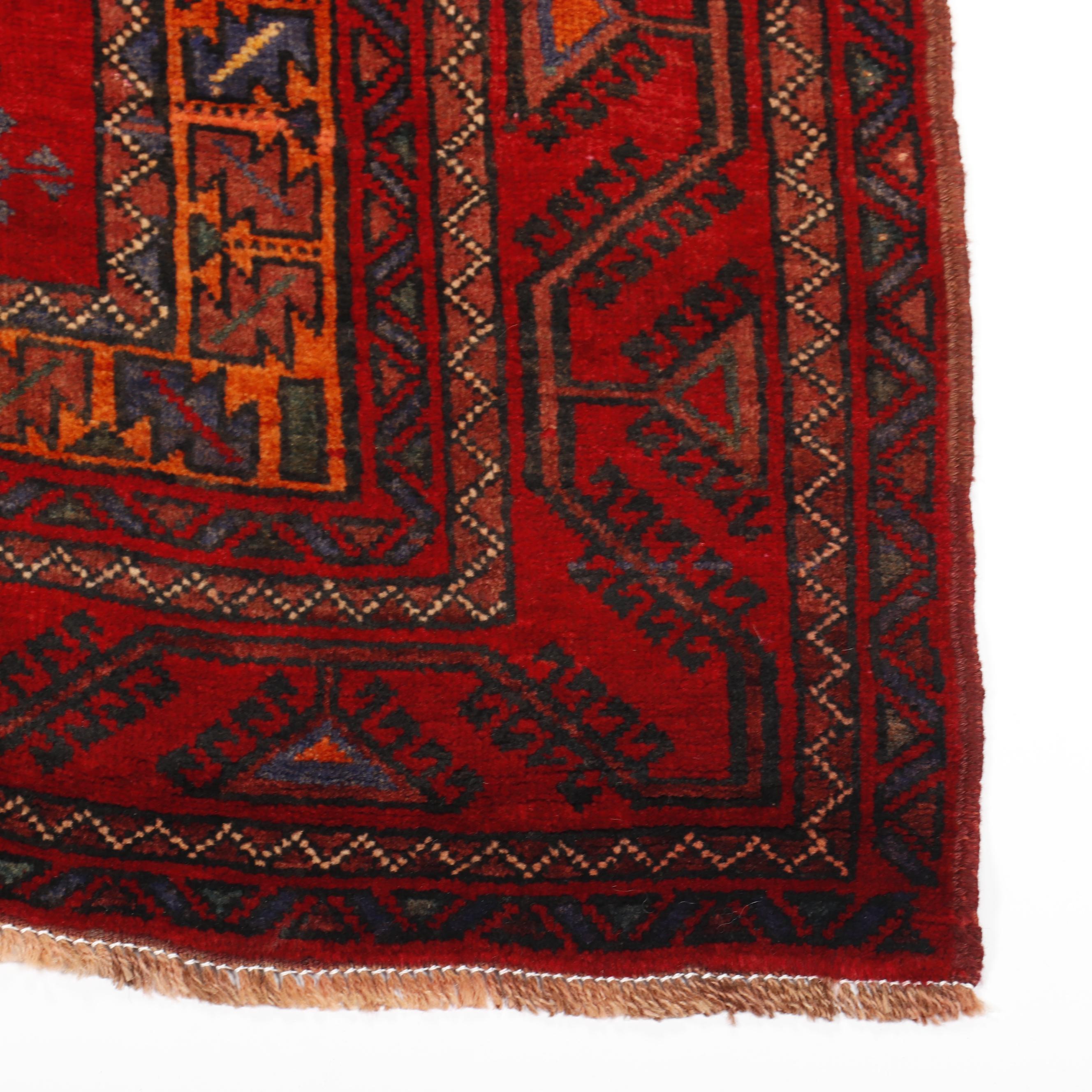 Hand-Knotted Persian Kurd Wool Area Rug