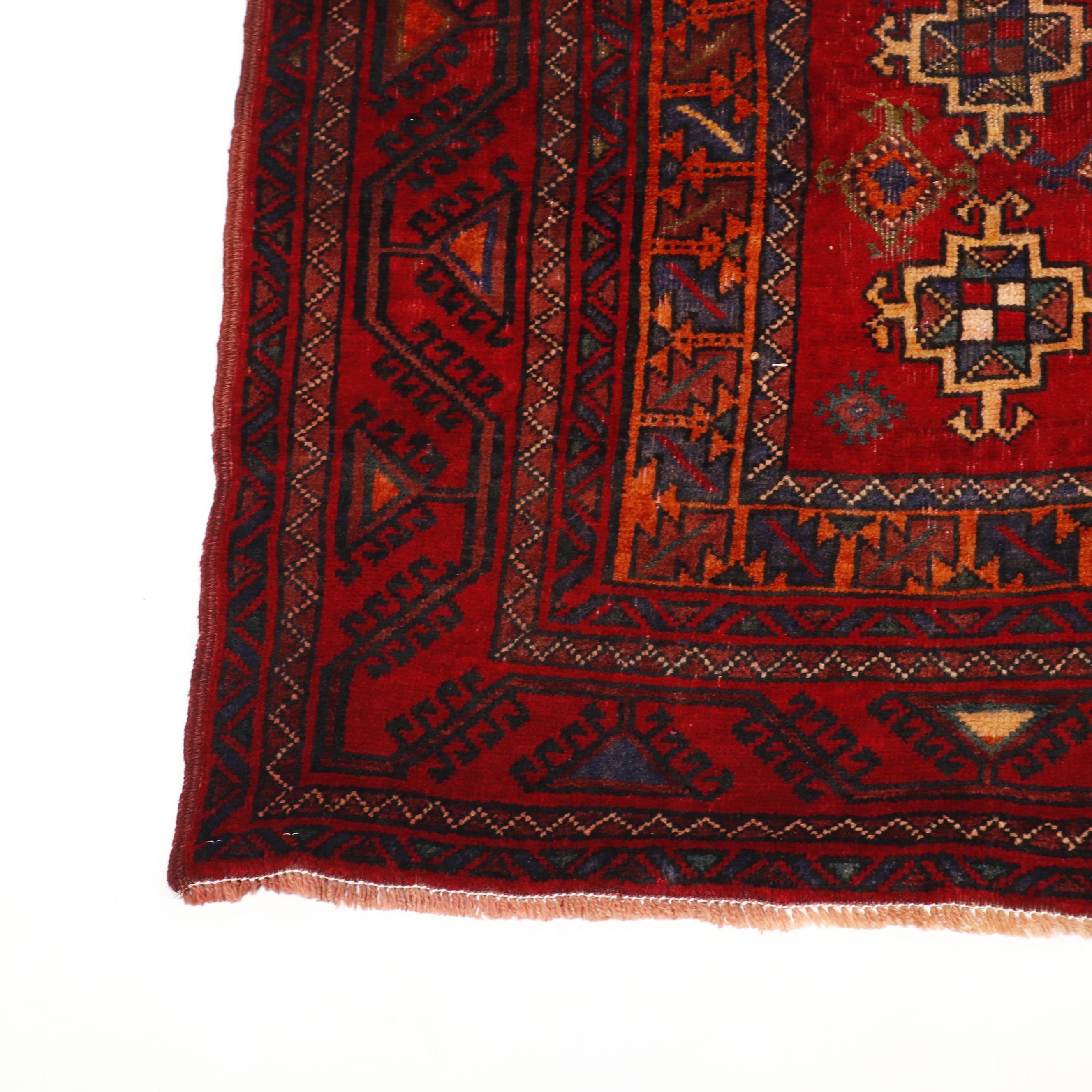 Hand-Knotted Persian Kurd Wool Area Rug