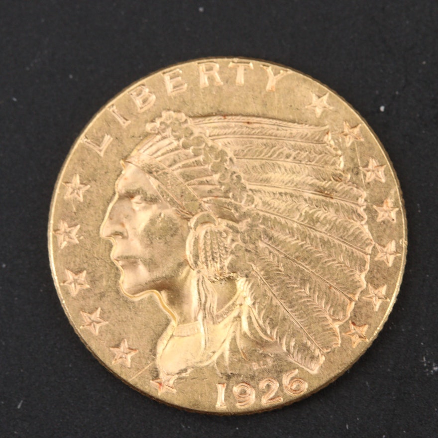 1926 Indian Head $2 1/2 Gold Coin