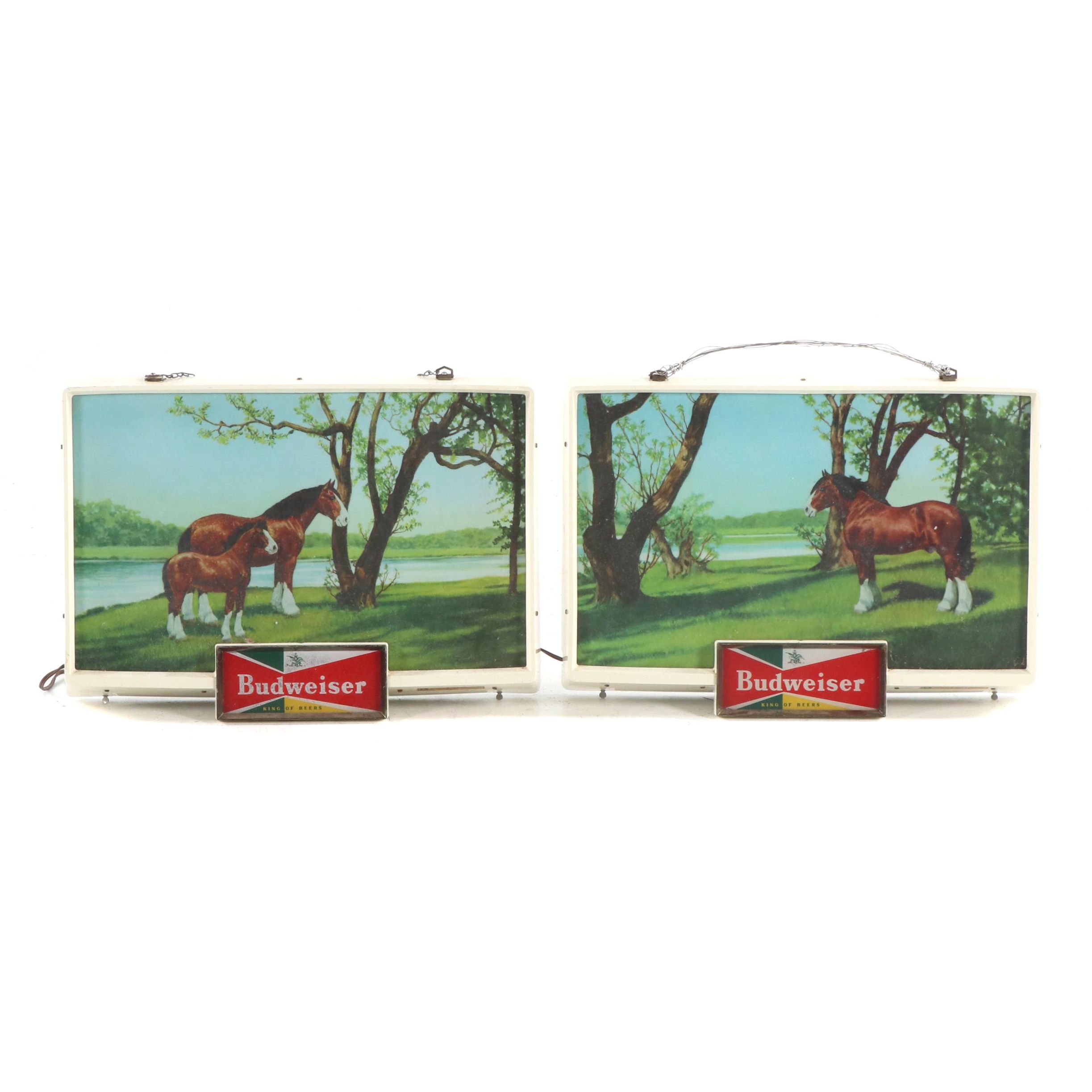 Anheuser-Busch "Budweiser" Clydesdale Illuminated Advertising Signs