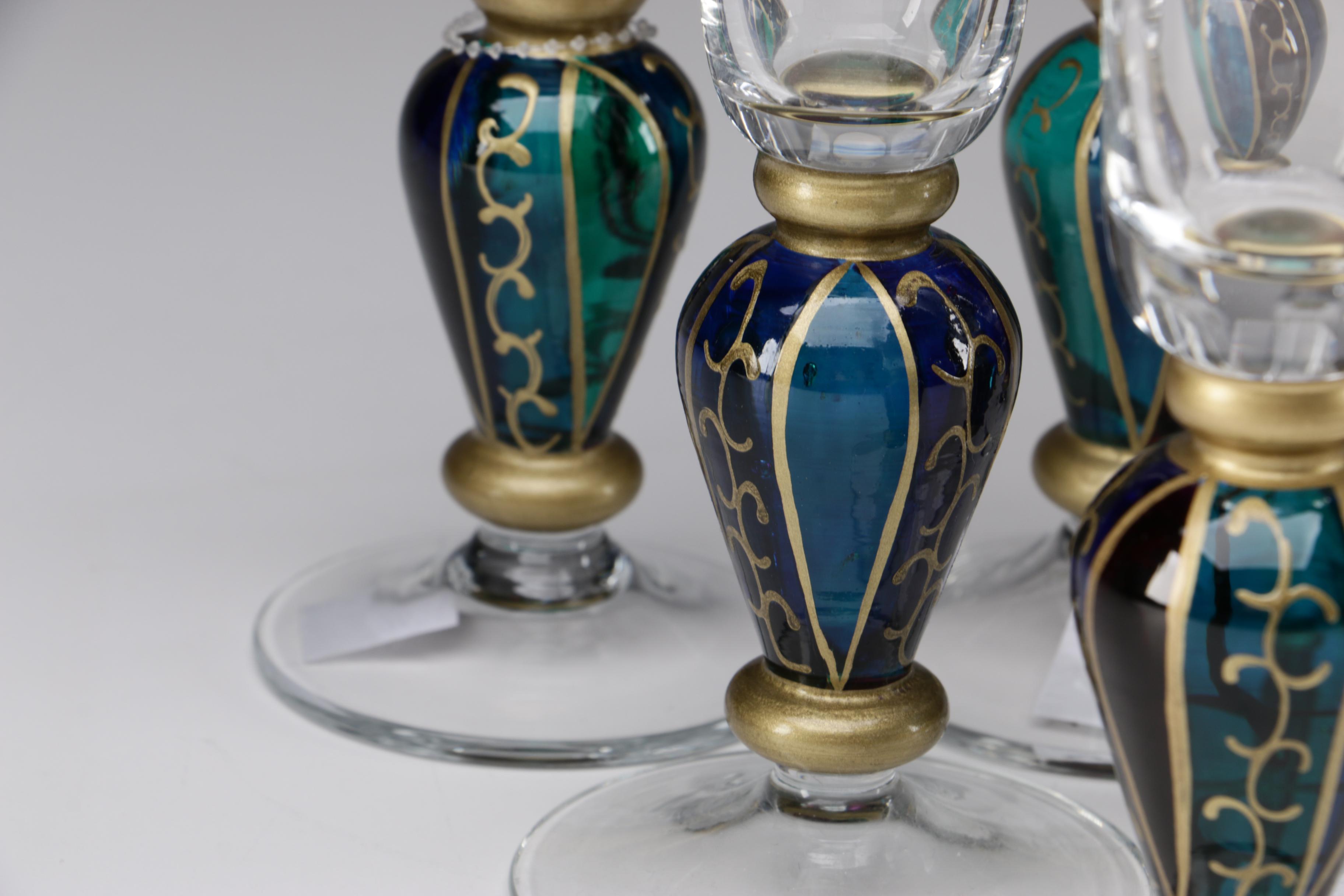 Glass Champagne Flutes with Hand-Painted Stems