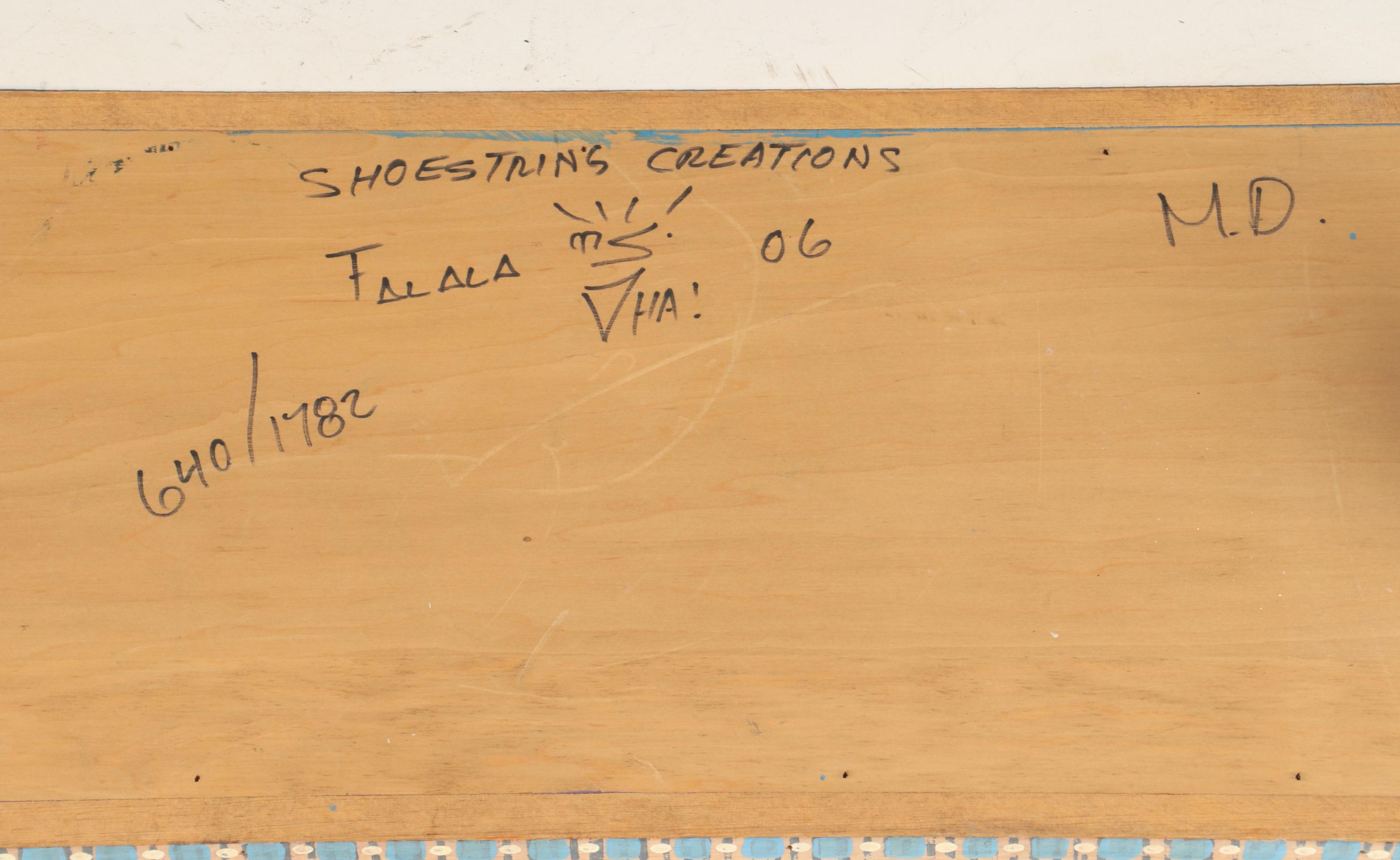 Contemporary Hand Painted Fish Trunk by Shoestring Creations