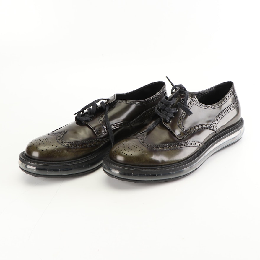 Men's Prada Milano Levitate Leather Wingtip Oxford Shoes
