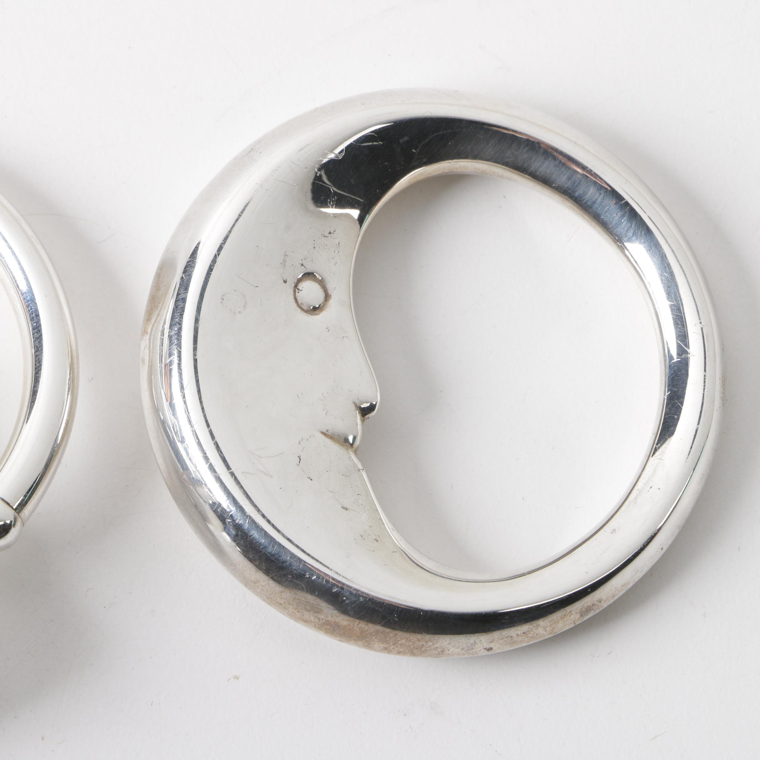 Tiffany & Co. Sterling "Man on the Moon" and "Rolling Swing Bear" Baby Rattles