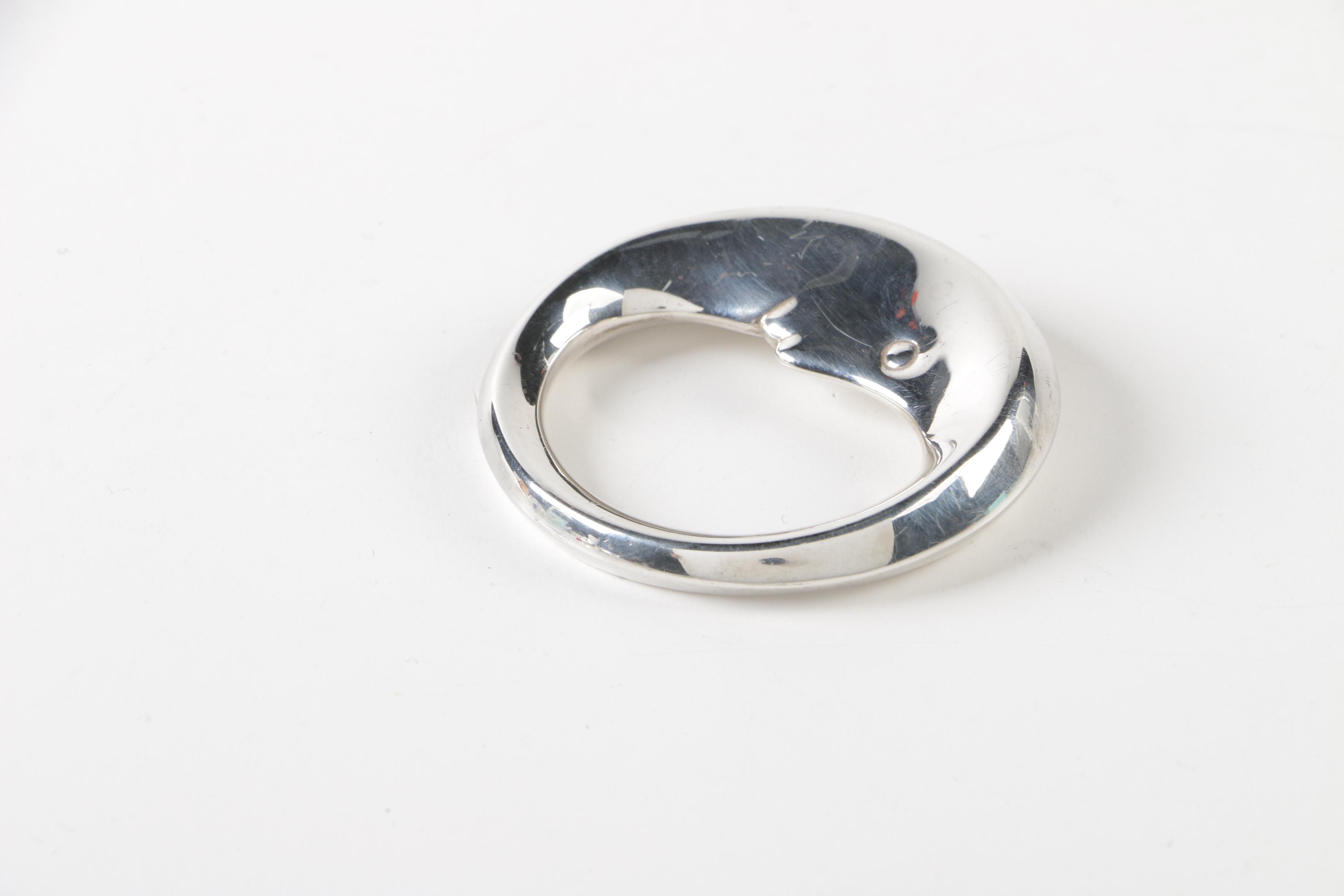 Tiffany & Co. Sterling "Man on the Moon" and "Rolling Swing Bear" Baby Rattles