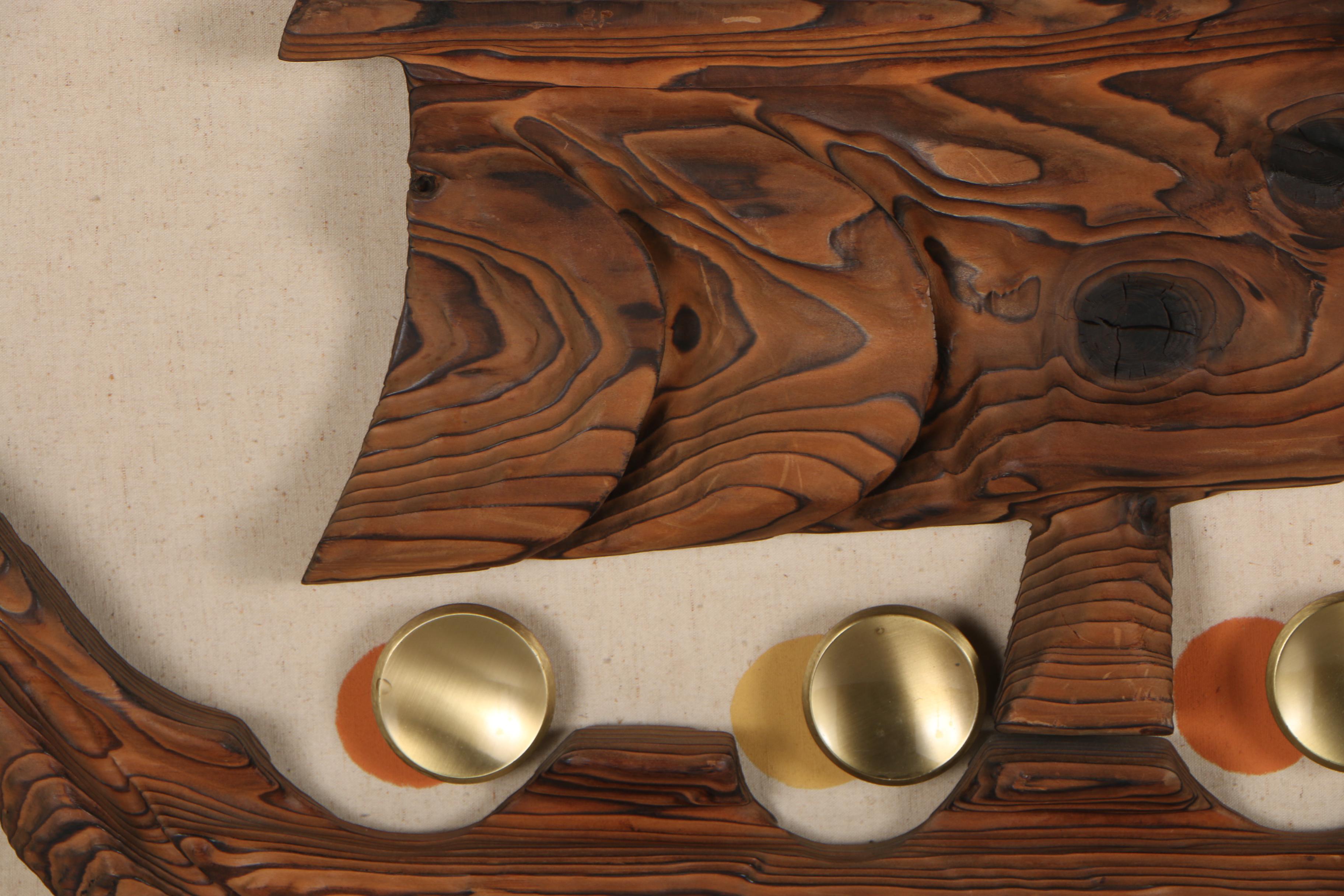 Witco Carved Wood Wall Decor "Viking Ship", Mid Century