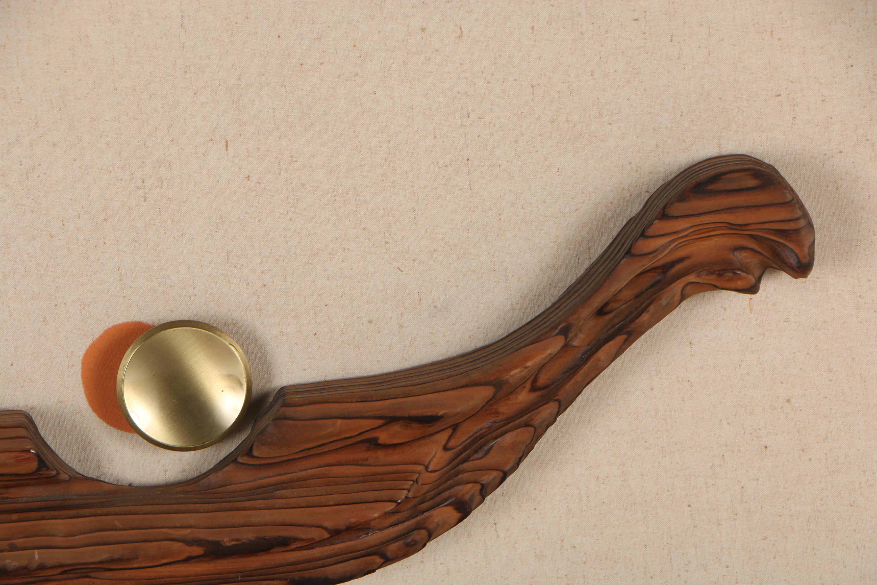 Witco Carved Wood Wall Decor "Viking Ship", Mid Century