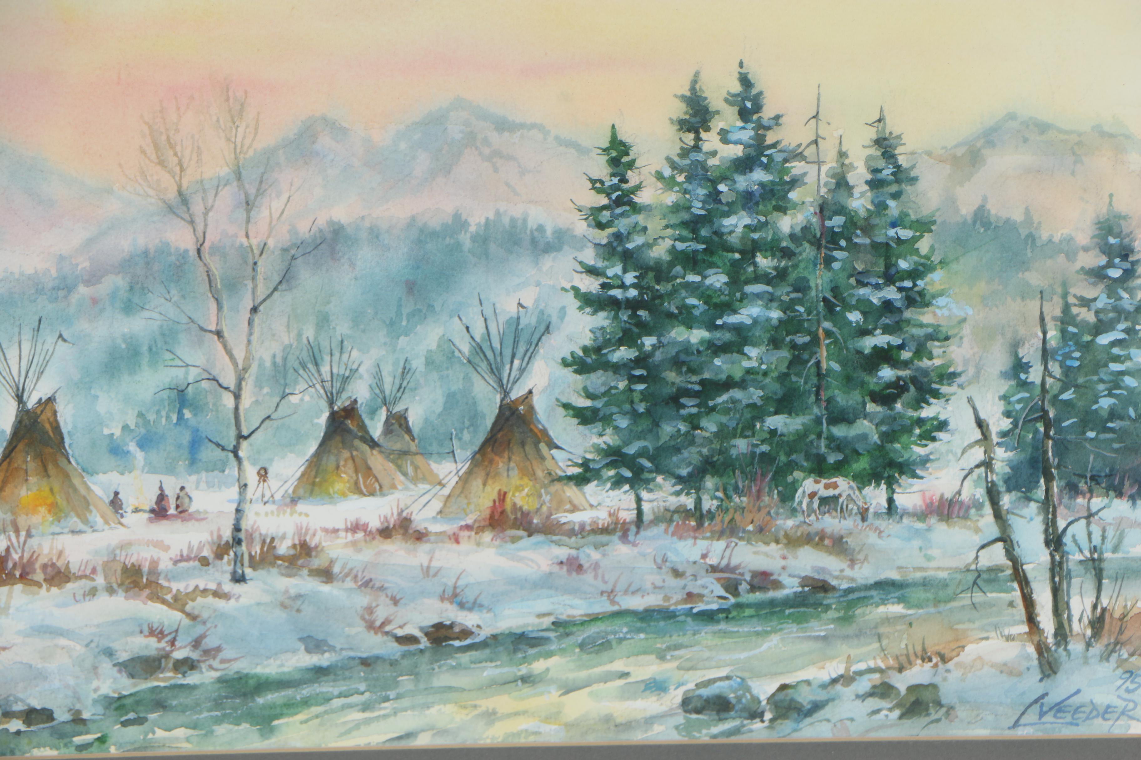 Larry Veeder Western Landscape Watercolor Painting