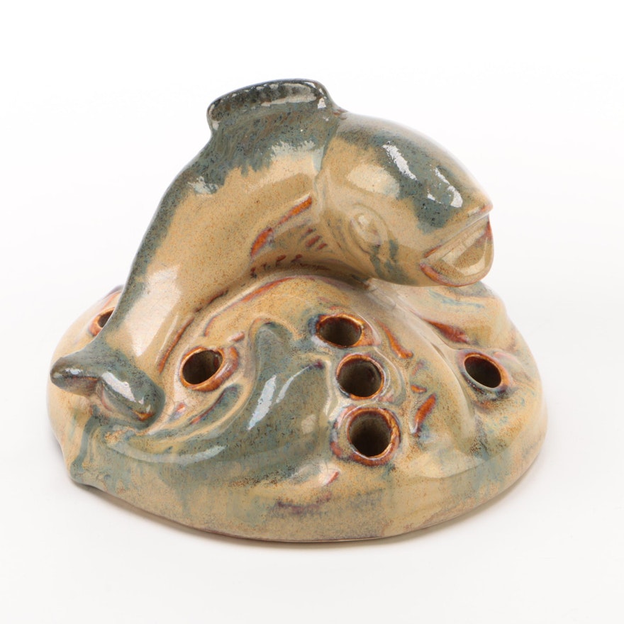 Fulper Pottery Fish Flower Frog, Early 20th Century