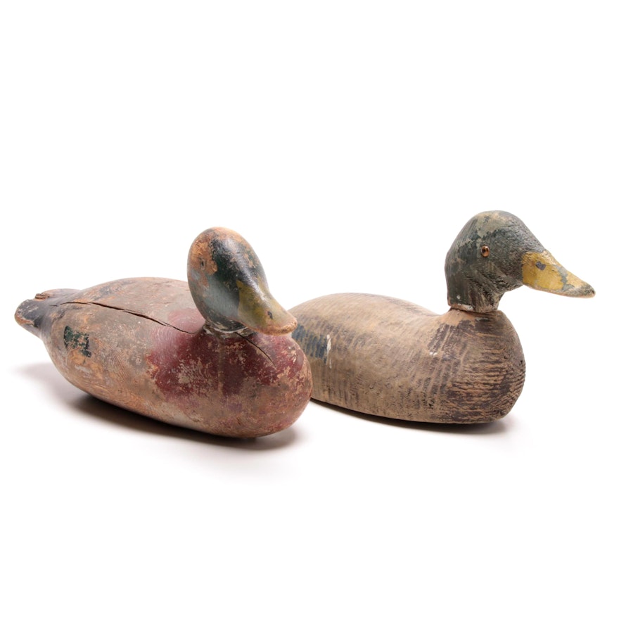 Two Mid-Century Era Wood Duck Decoys