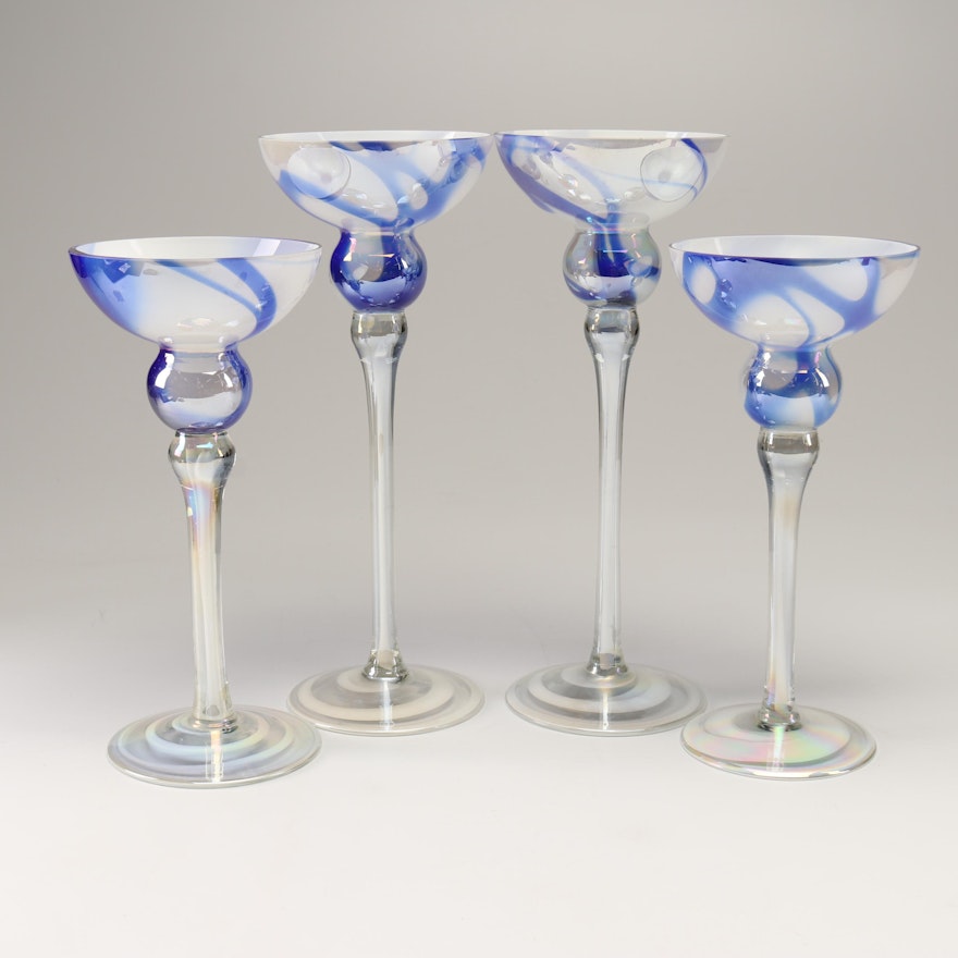 Contemporary Art Glass Candleholders