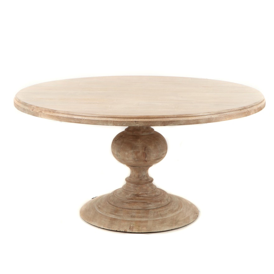 Contemporary Rustic Round Wooden Dining Table