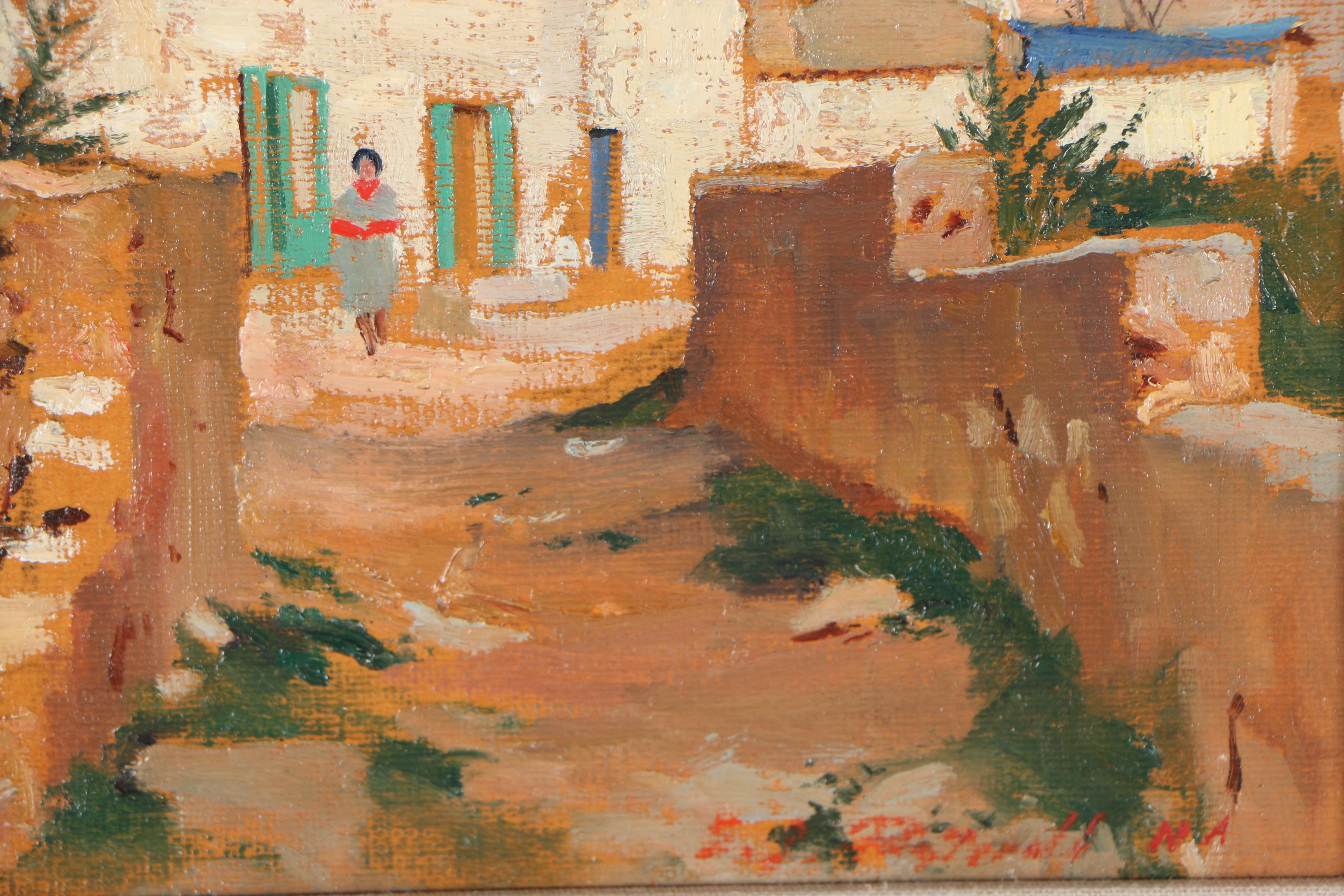 Edmond J. Fitzgerald Oil Painting of Townscape