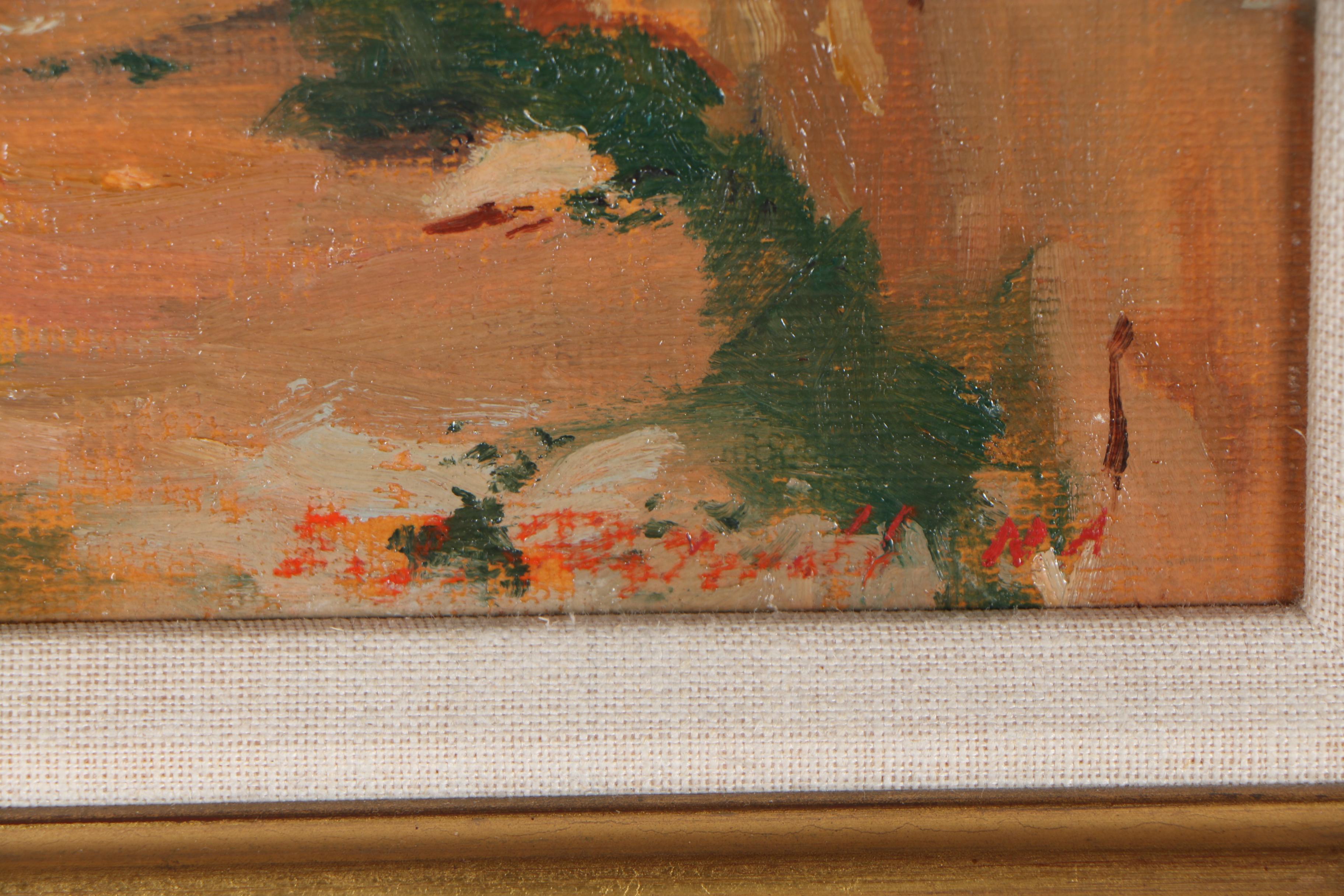 Edmond J. Fitzgerald Oil Painting of Townscape