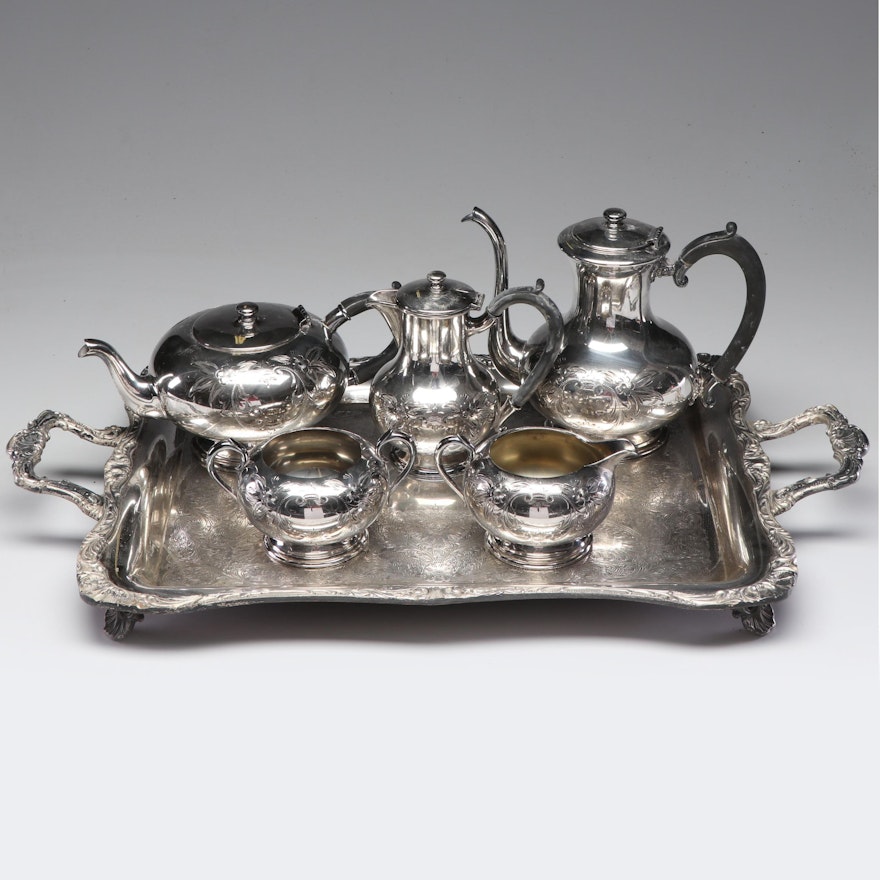 W M A. Rogers Silver Plate Tea and Coffee Serving Set