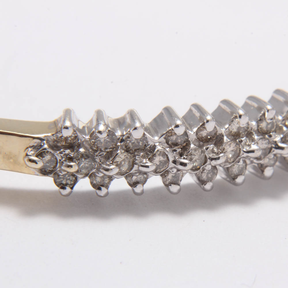 14K Yellow Gold 1.00 CTW Diamond Bangle Bracelet