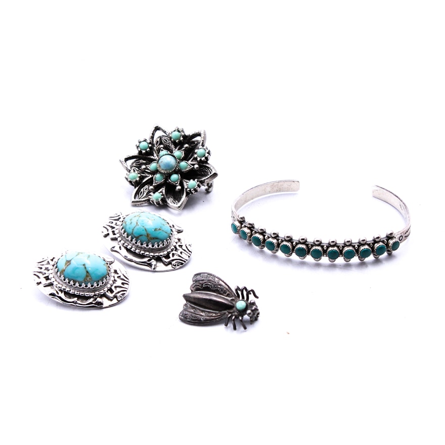 Sterling Silver and Dyed Turquoise Jewelry Collection
