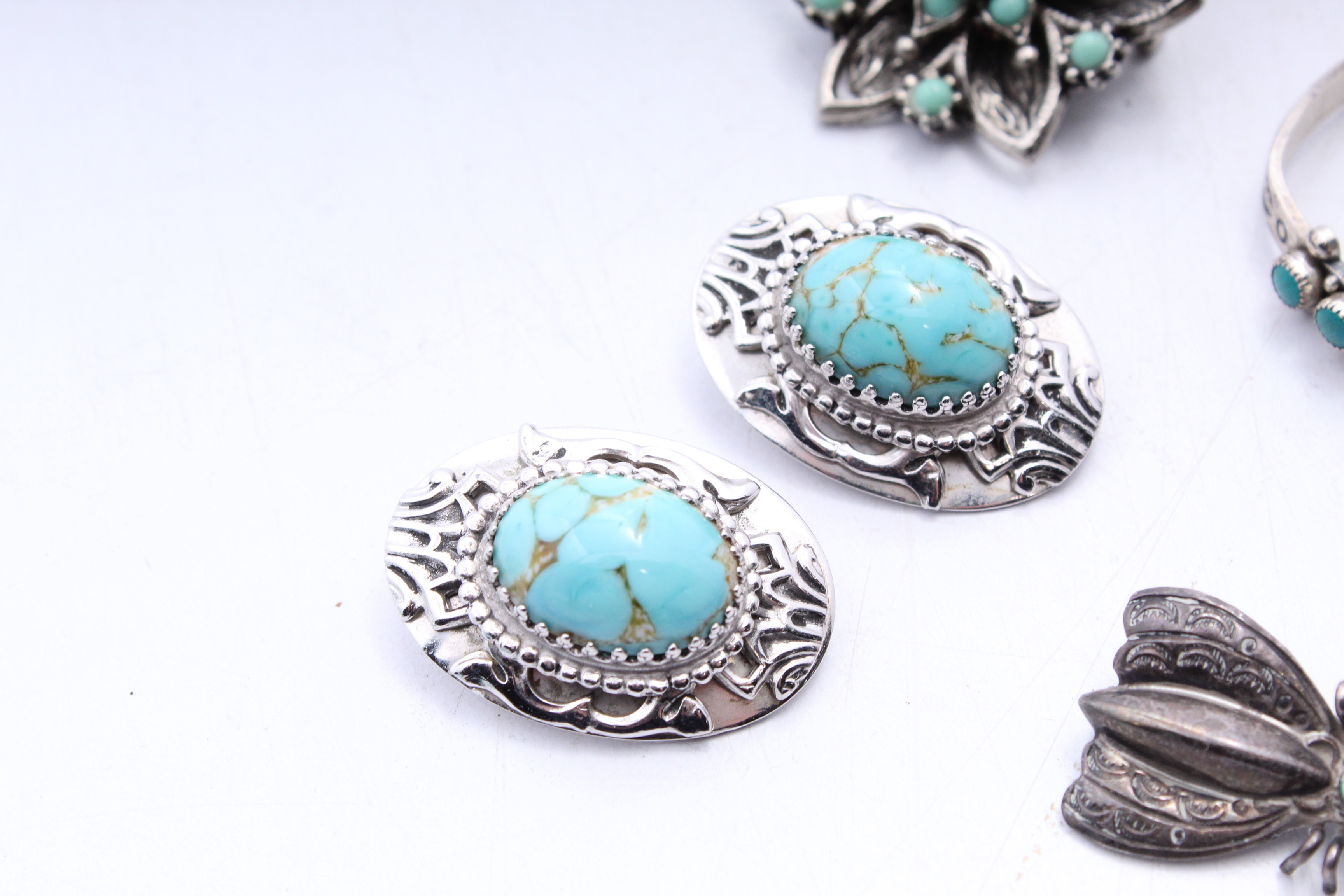 Sterling Silver and Dyed Turquoise Jewelry Collection