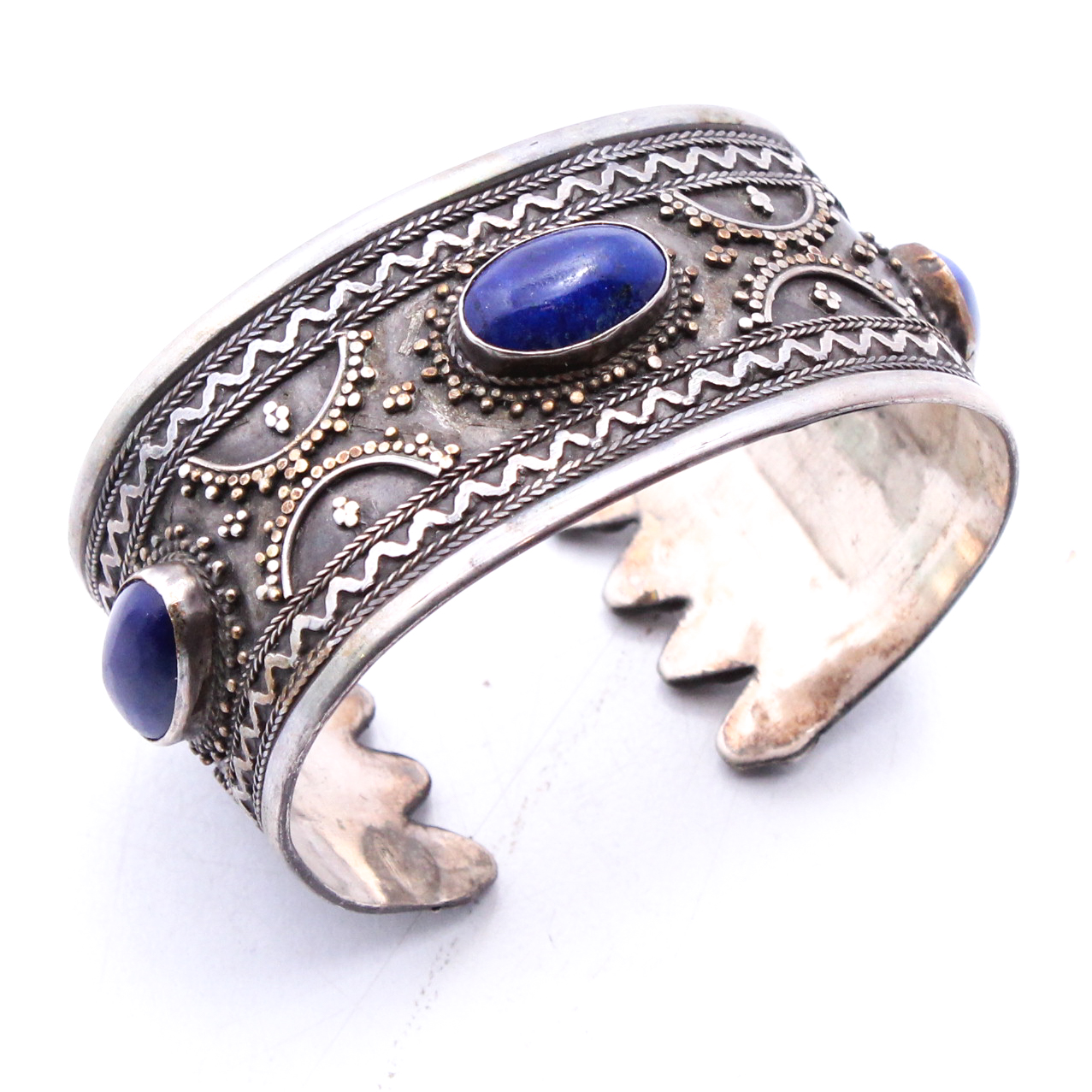 Sterling Silver and Dyed Lapis Lazuli Cuff Bracelet