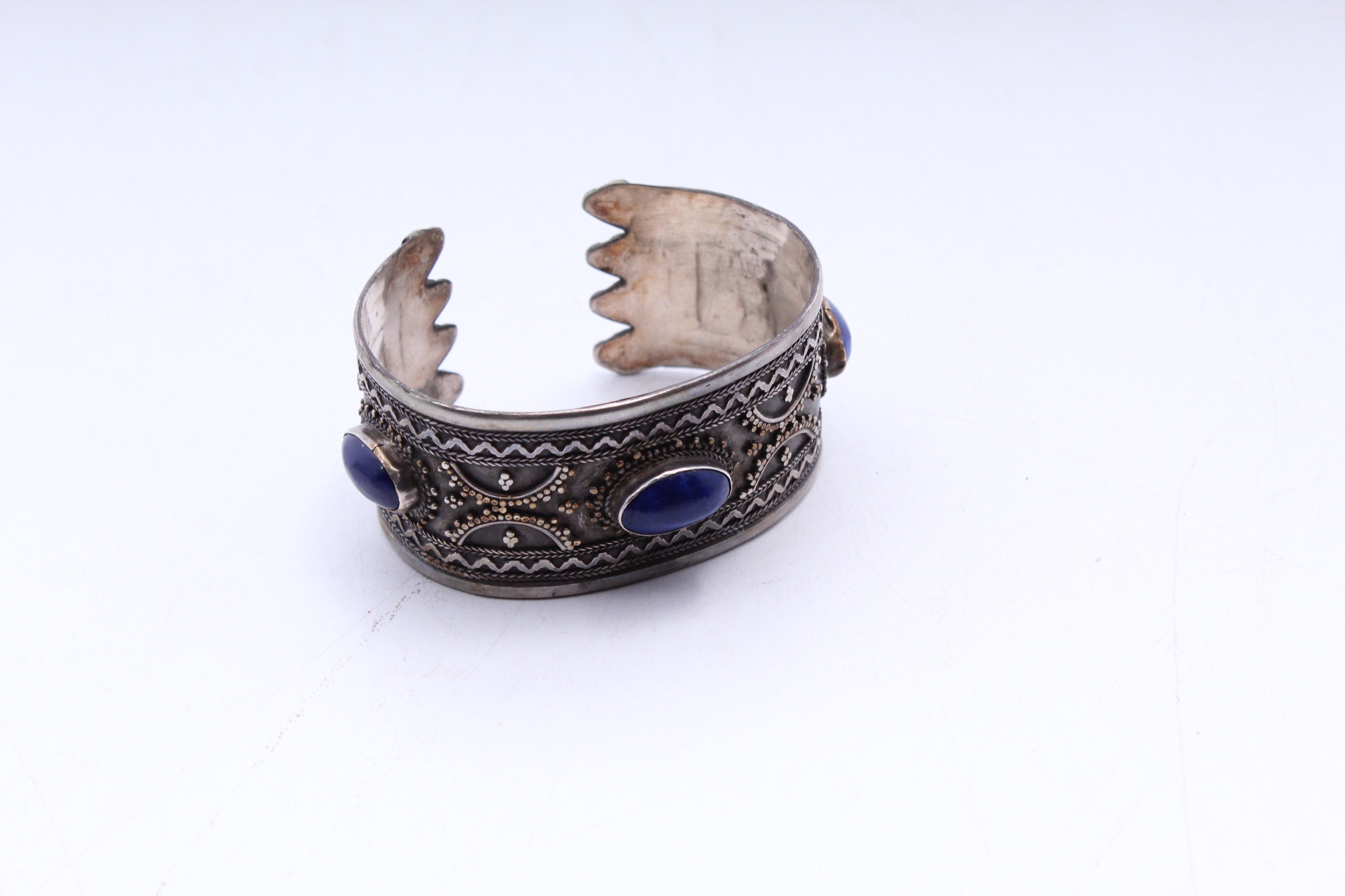 Sterling Silver and Dyed Lapis Lazuli Cuff Bracelet