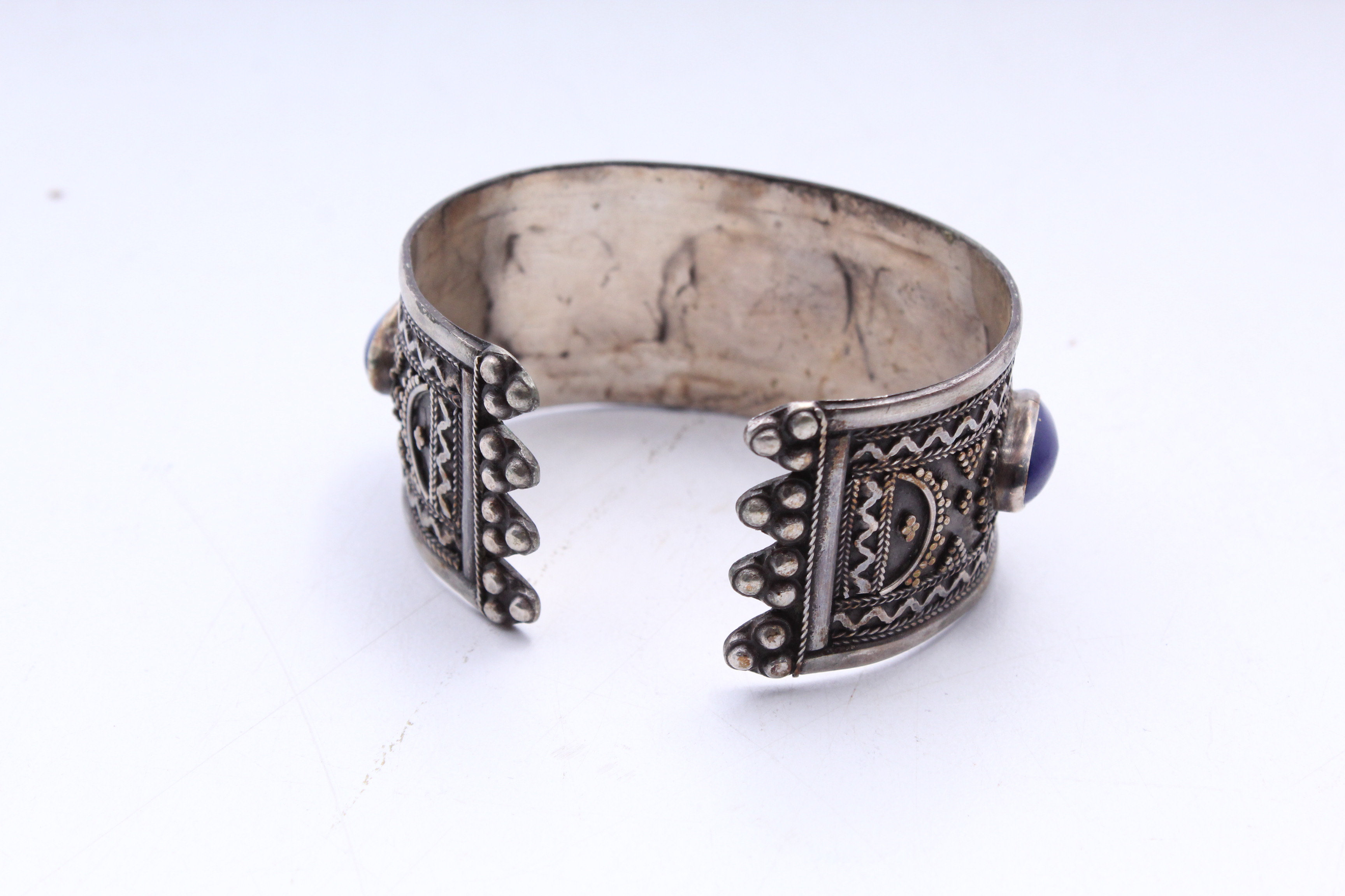 Sterling Silver and Dyed Lapis Lazuli Cuff Bracelet