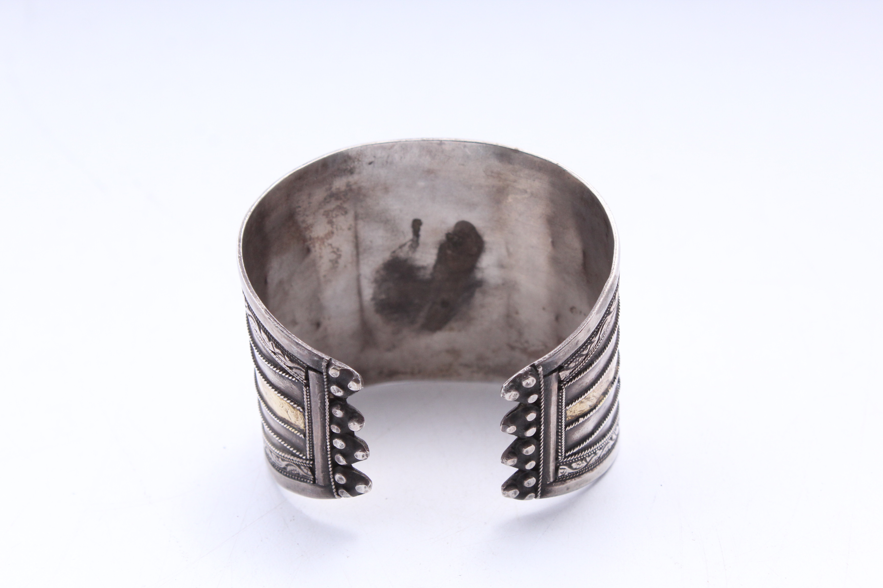 Sterling Silver and Glass Cuff Bracelet