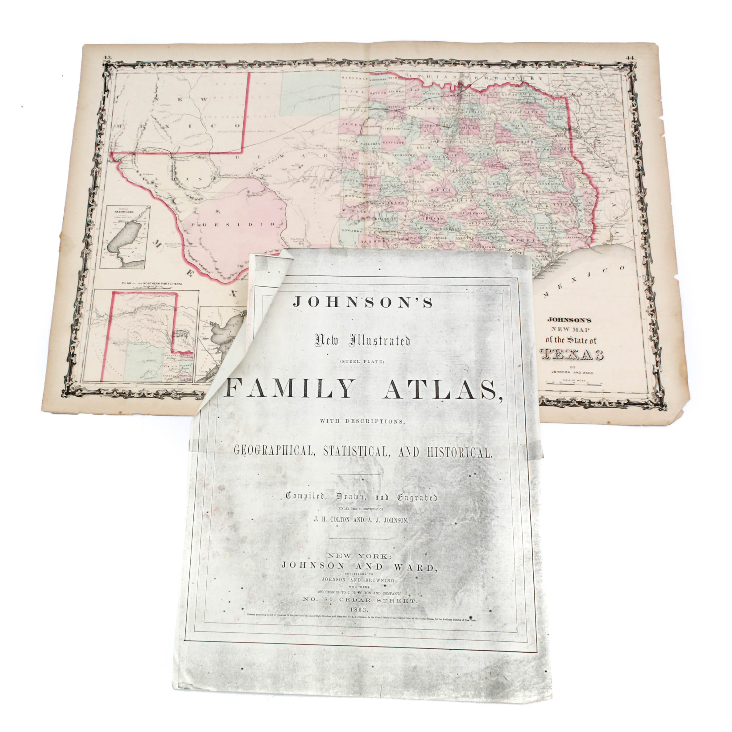 Johnson's 1863 "New Map of the State of Texas"