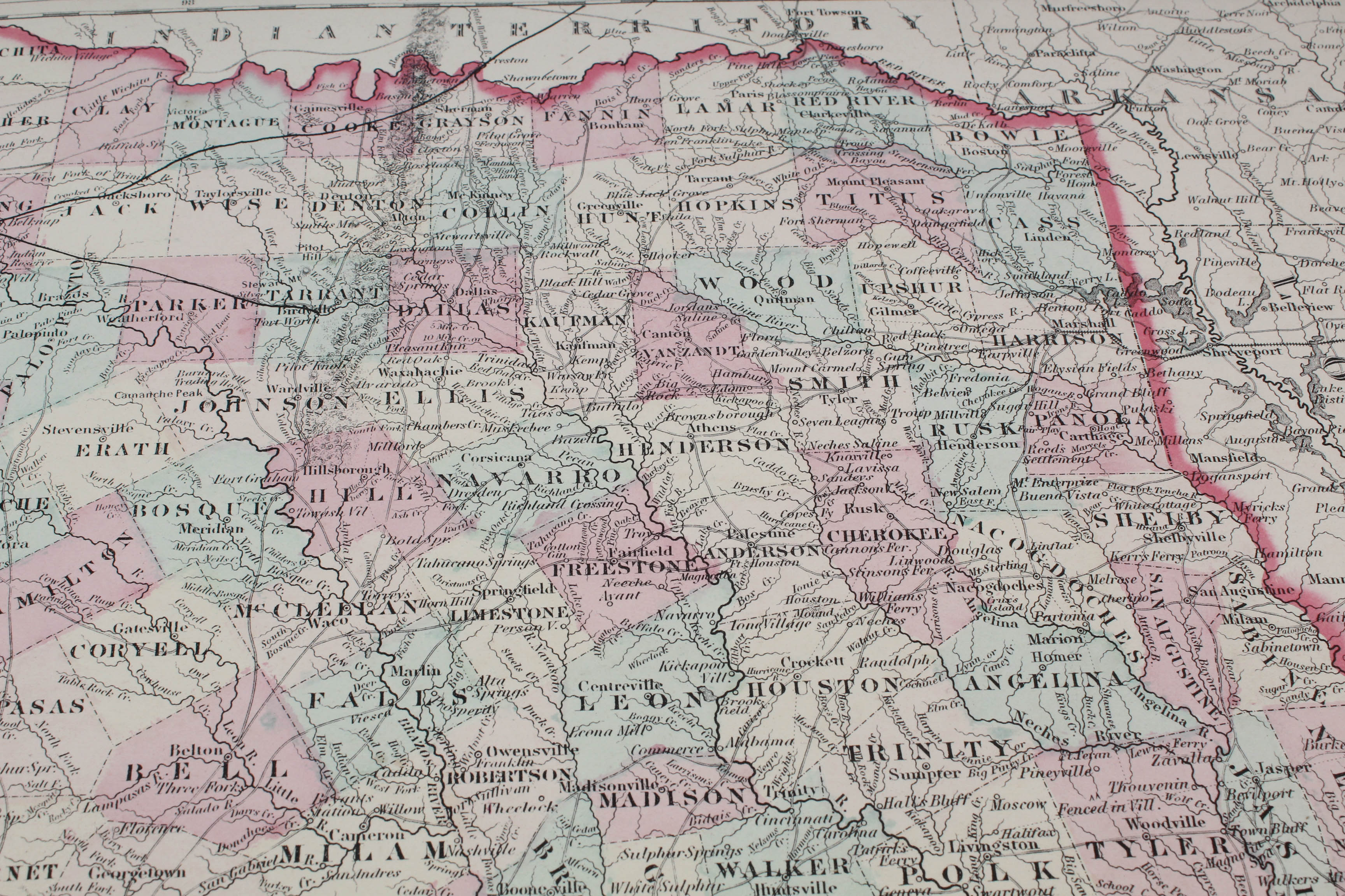 Johnson's 1863 "New Map of the State of Texas"