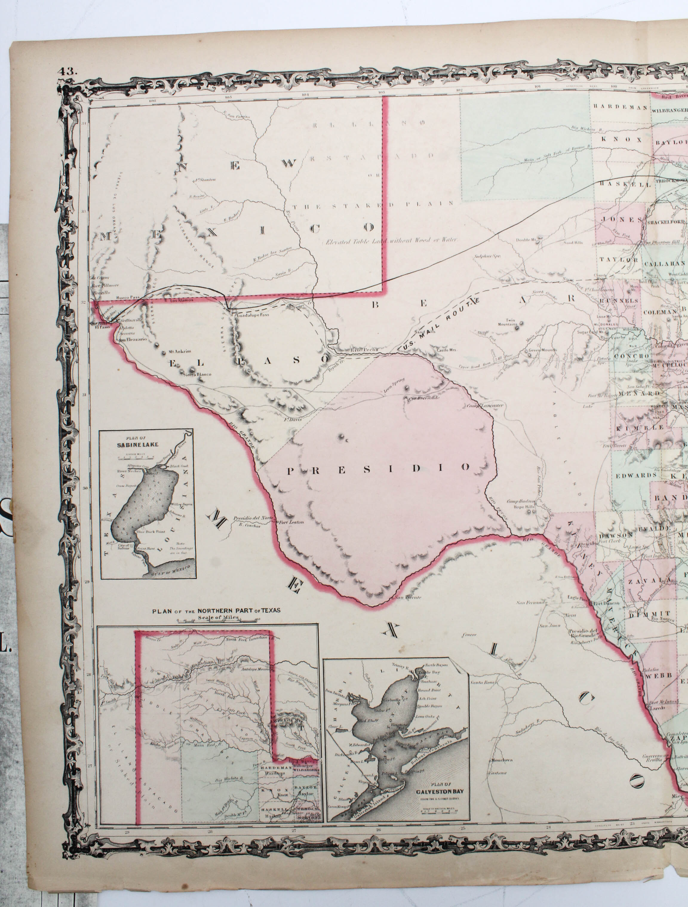 Johnson's 1863 "New Map of the State of Texas"