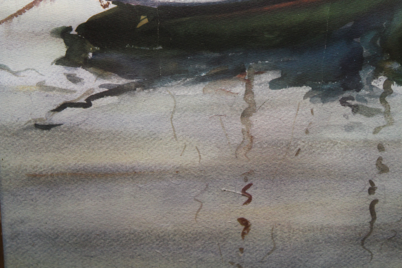 James Milton Sessions Watercolor of Fishing Boats